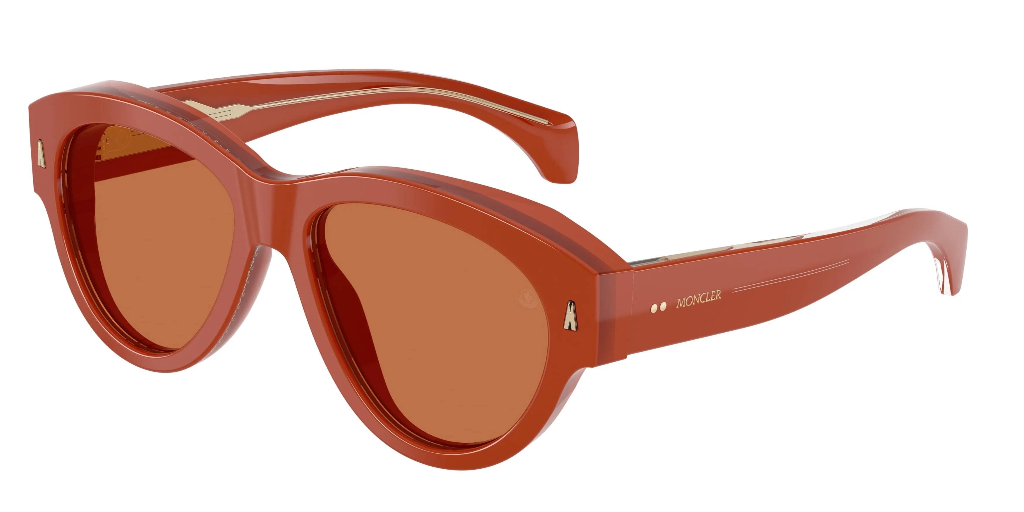 Moncler ME6016U CHICANE 302573 Occhiali da sole Acetato Arancione Marrone Pilot Normale - immagine 1
