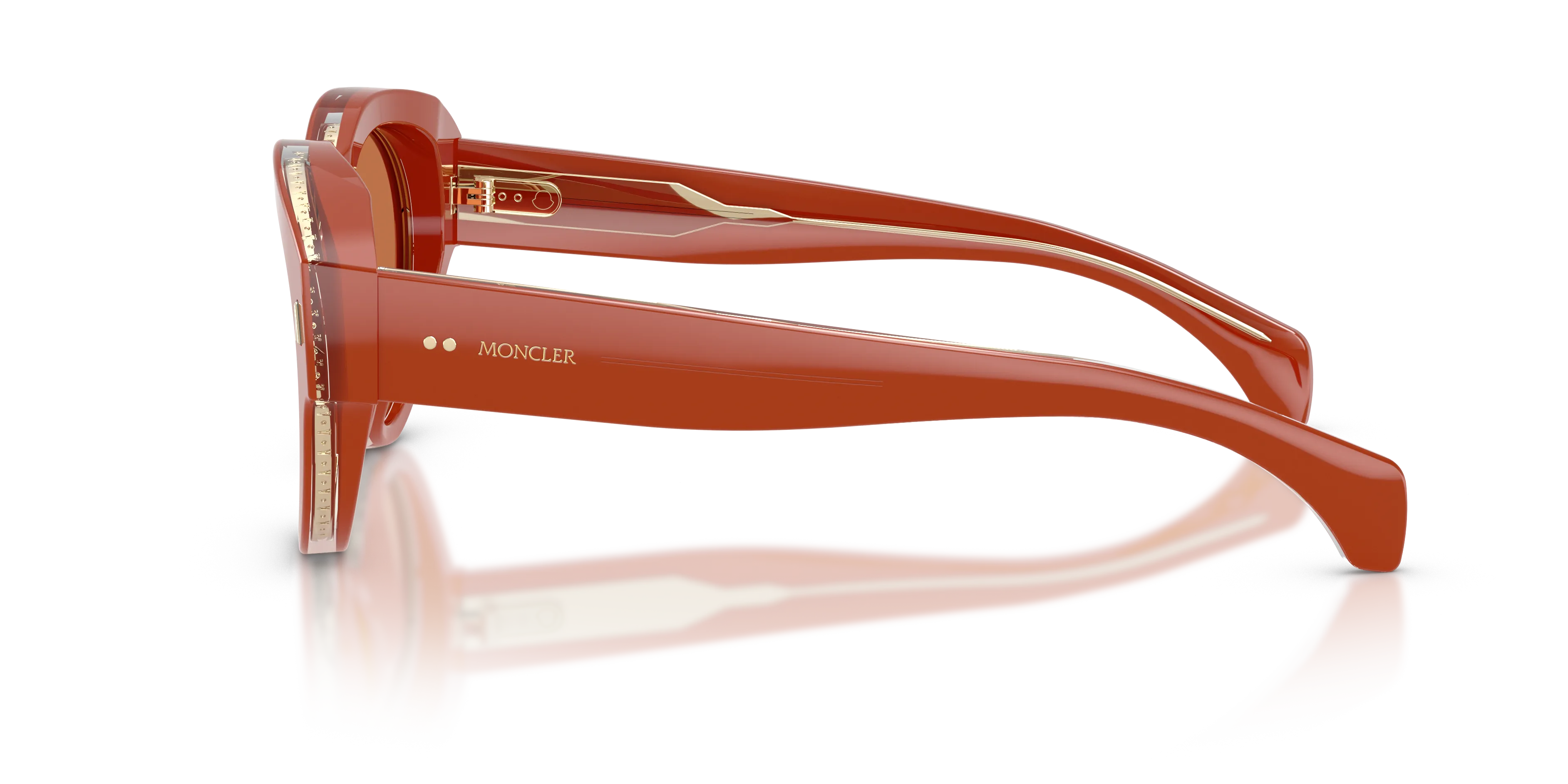 Moncler ME6016U CHICANE 302573 Occhiali da sole Acetato Arancione Marrone Pilot Normale - immagine 4