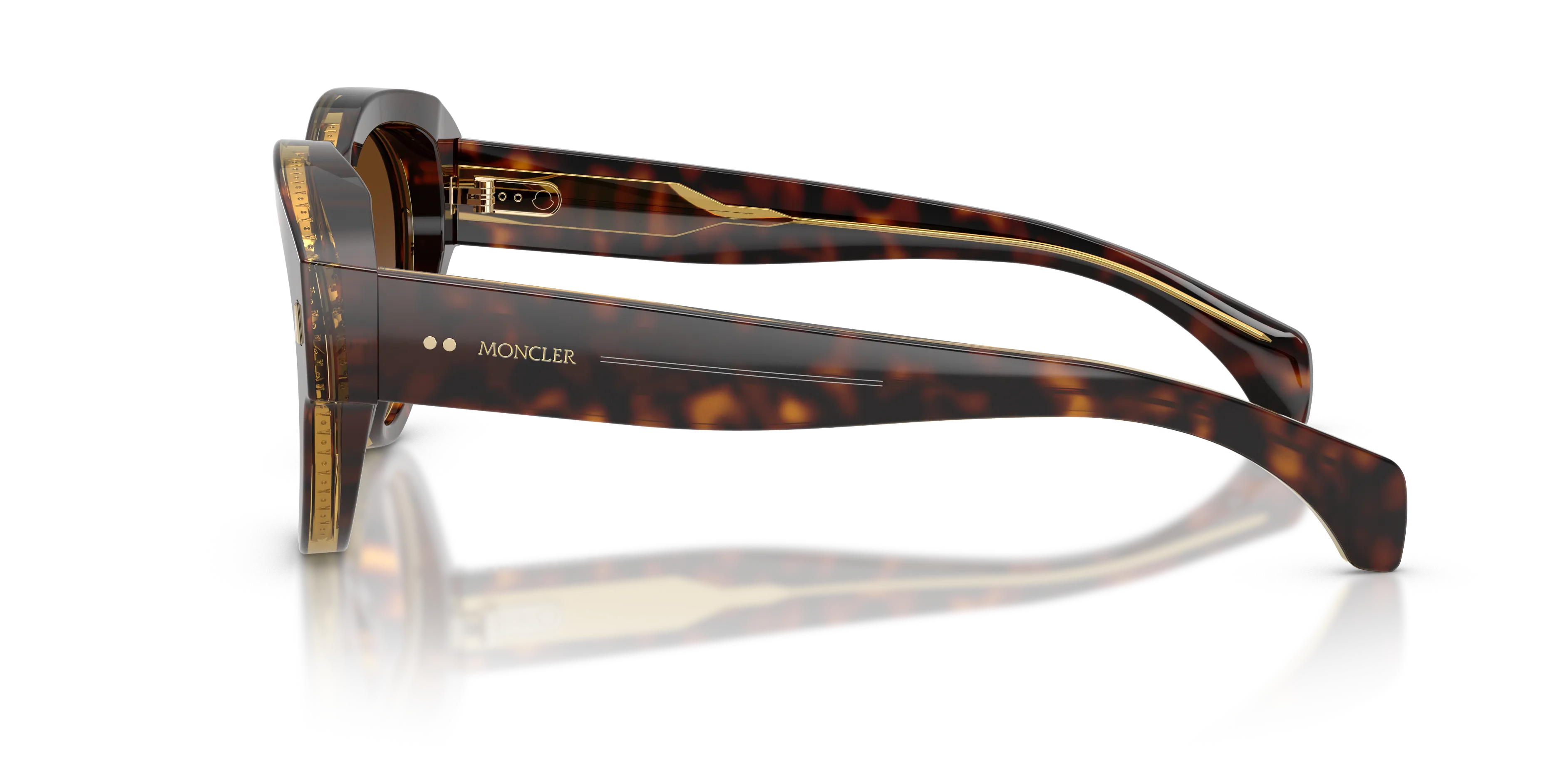 Moncler ME6016U CHICANE 300213 Occhiali da sole Acetato Tartaruga Marrone Pilot Normale Sfumato - immagine 4