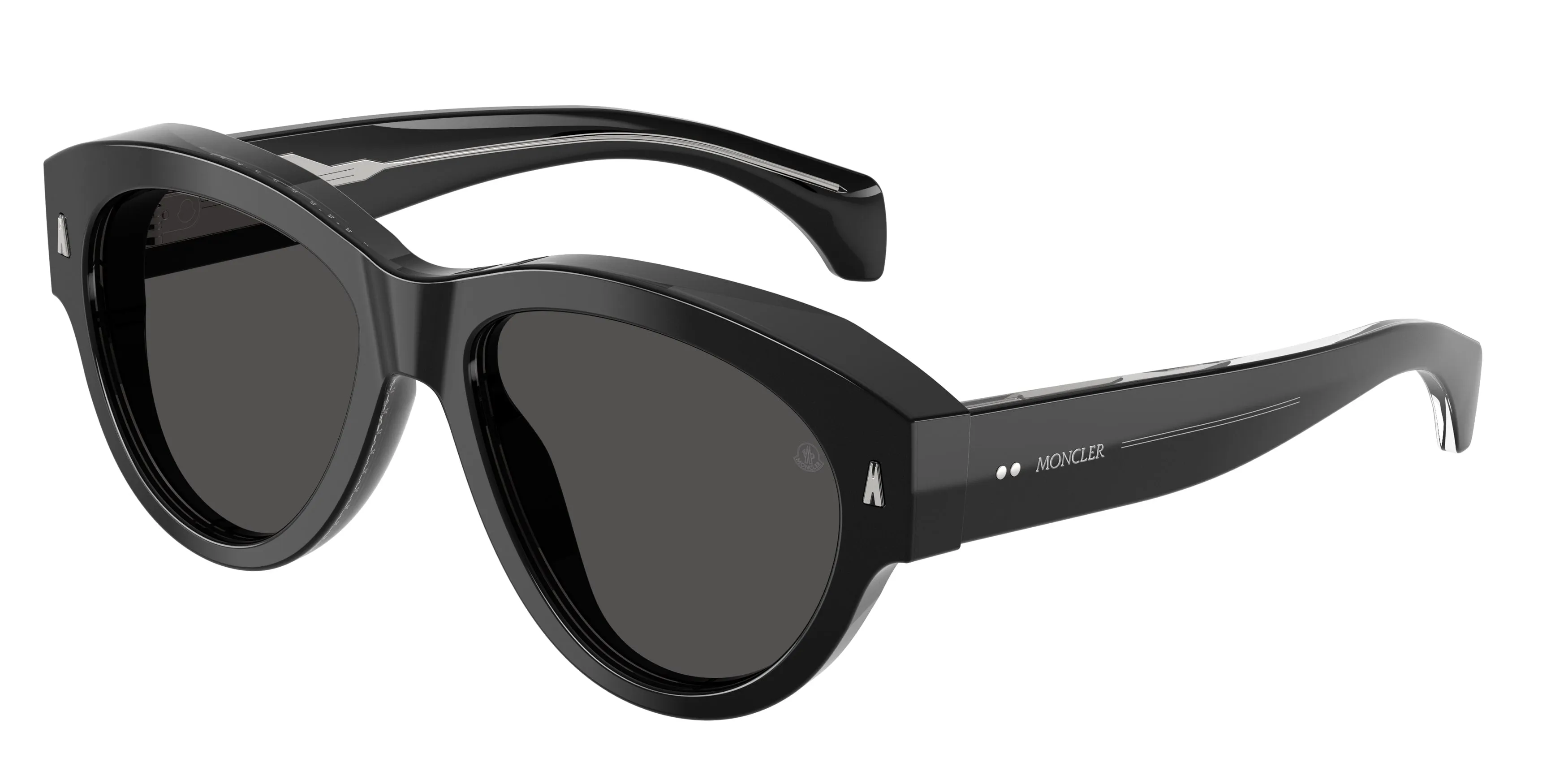 Moncler ME6016U CHICANE 300187 Occhiali da sole Acetato Nero Grigio Pilot Normale - immagine 1