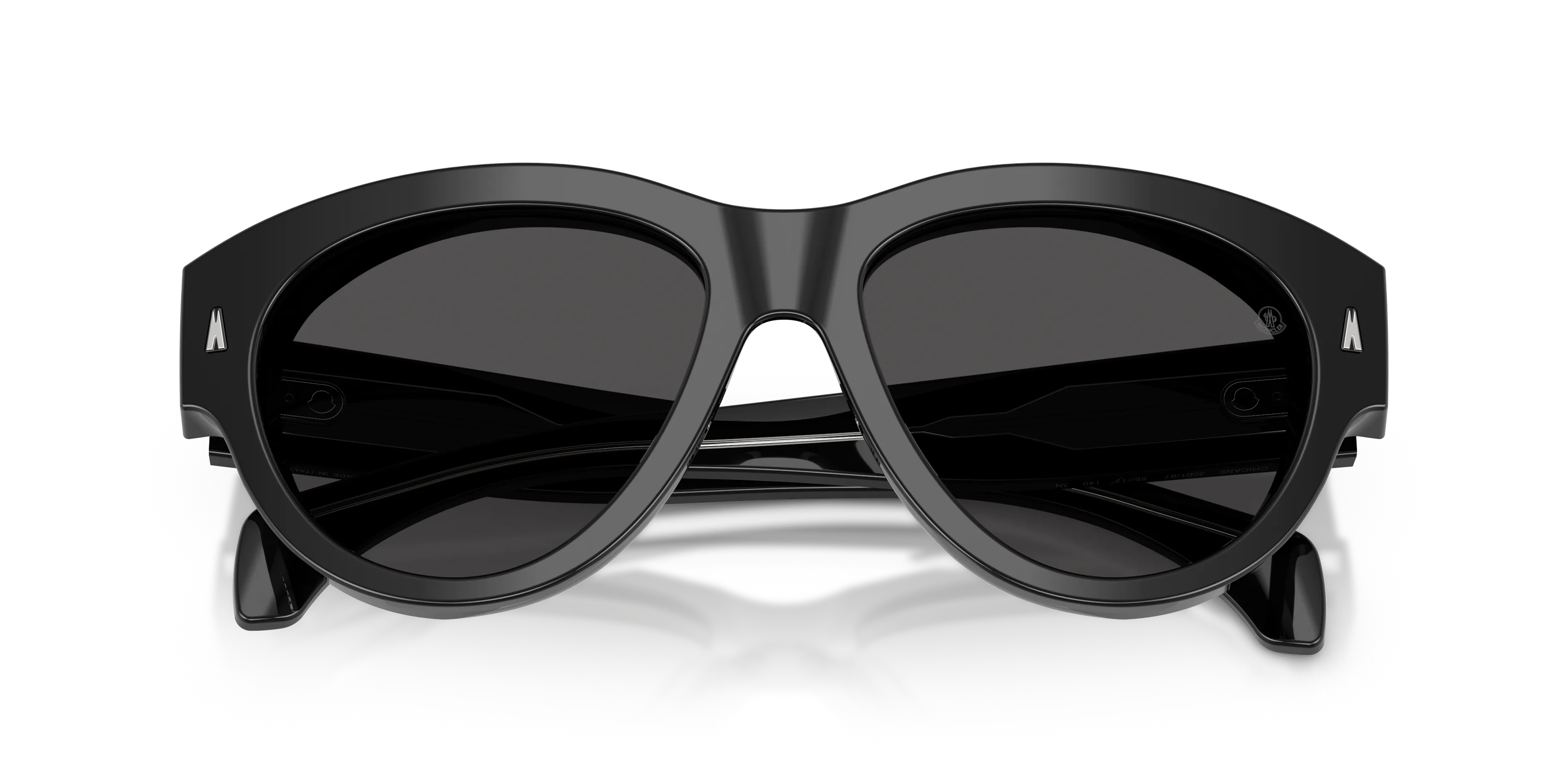 Moncler ME6016U CHICANE 300187 Occhiali da sole Acetato Nero Grigio Pilot Normale - immagine 2