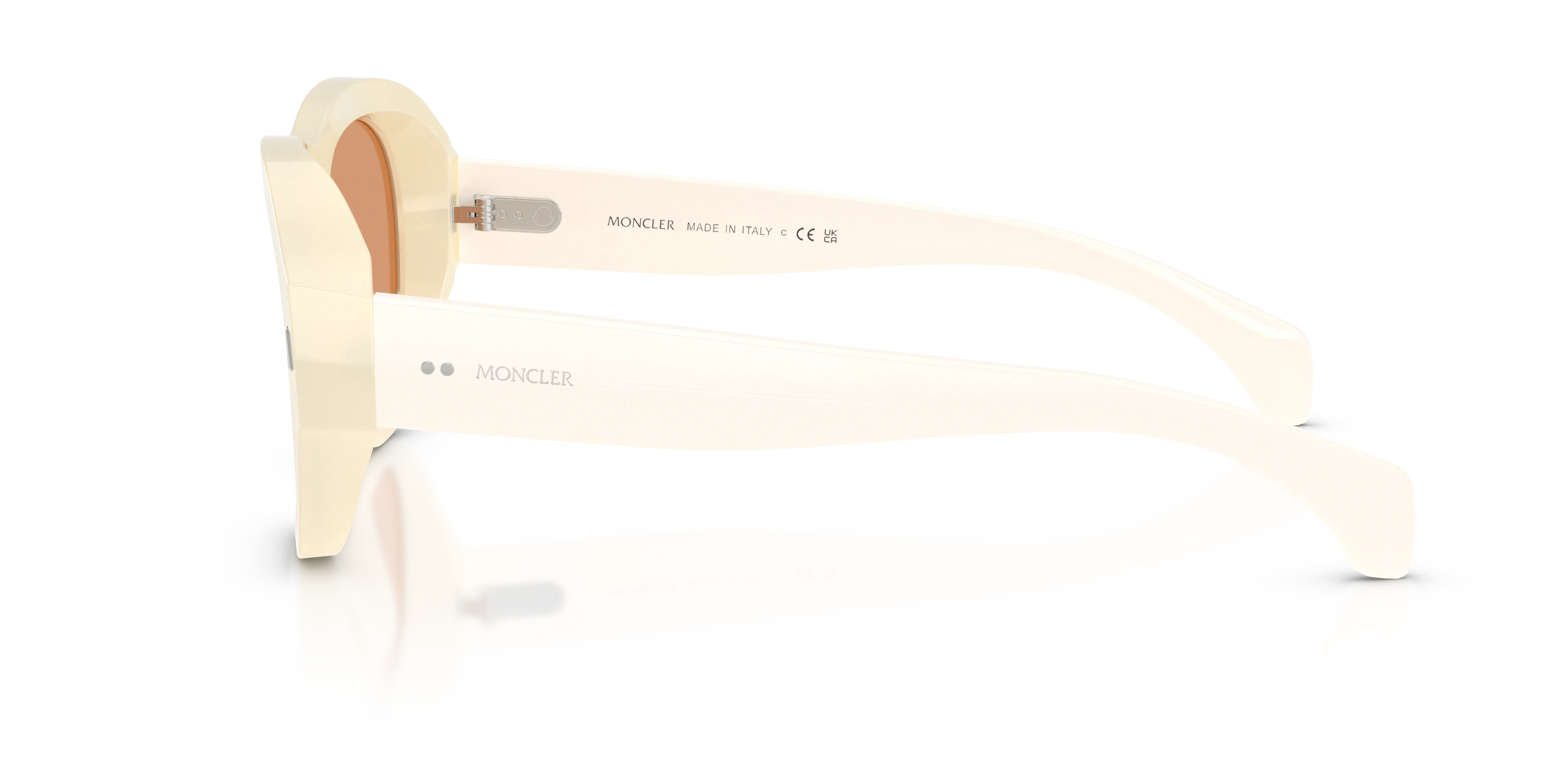 Moncler ME6015U ELEVANE 3035/7 Occhiali da sole Acetato Bianco Marrone Geometrica Normale - immagine 4