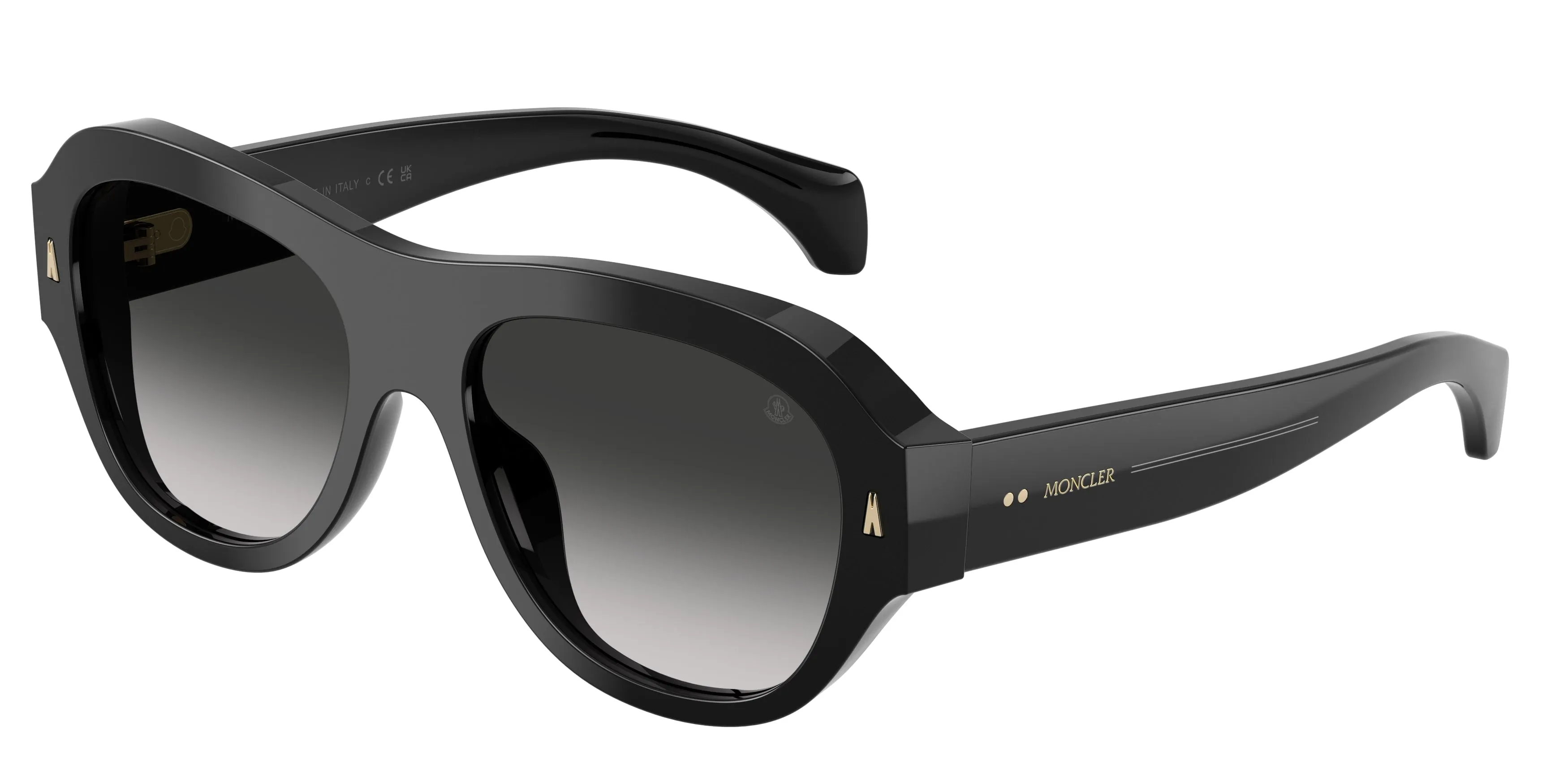 Moncler ME6015U ELEVANE 30013C Occhiali da sole Acetato Nero Grigio Geometrica Normale Sfumato - immagine 1
