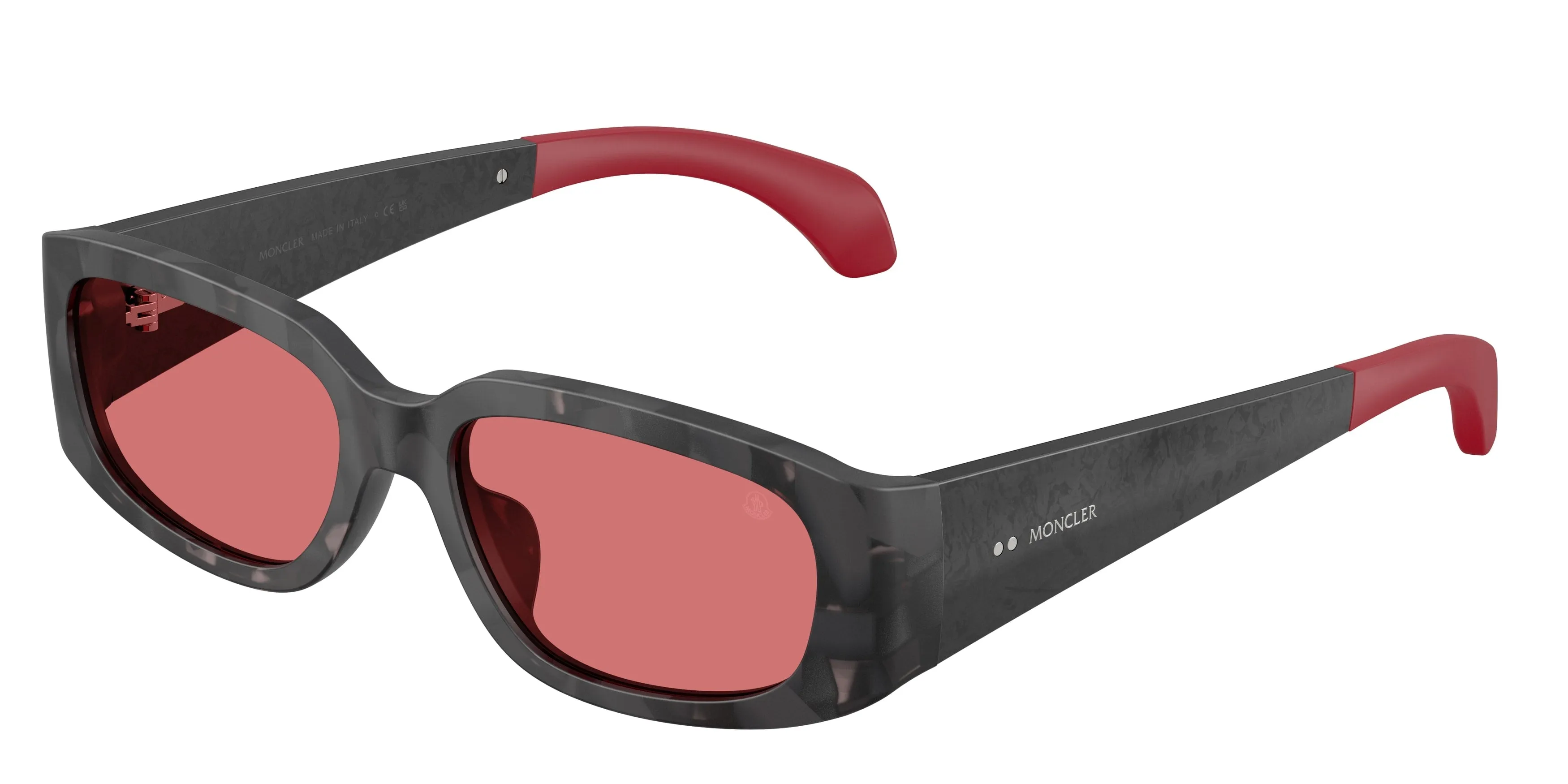 Moncler ME6014U LUMIN 303275 Occhiali da sole Acetato Nero Rosa Squadrata Normale - immagine 1