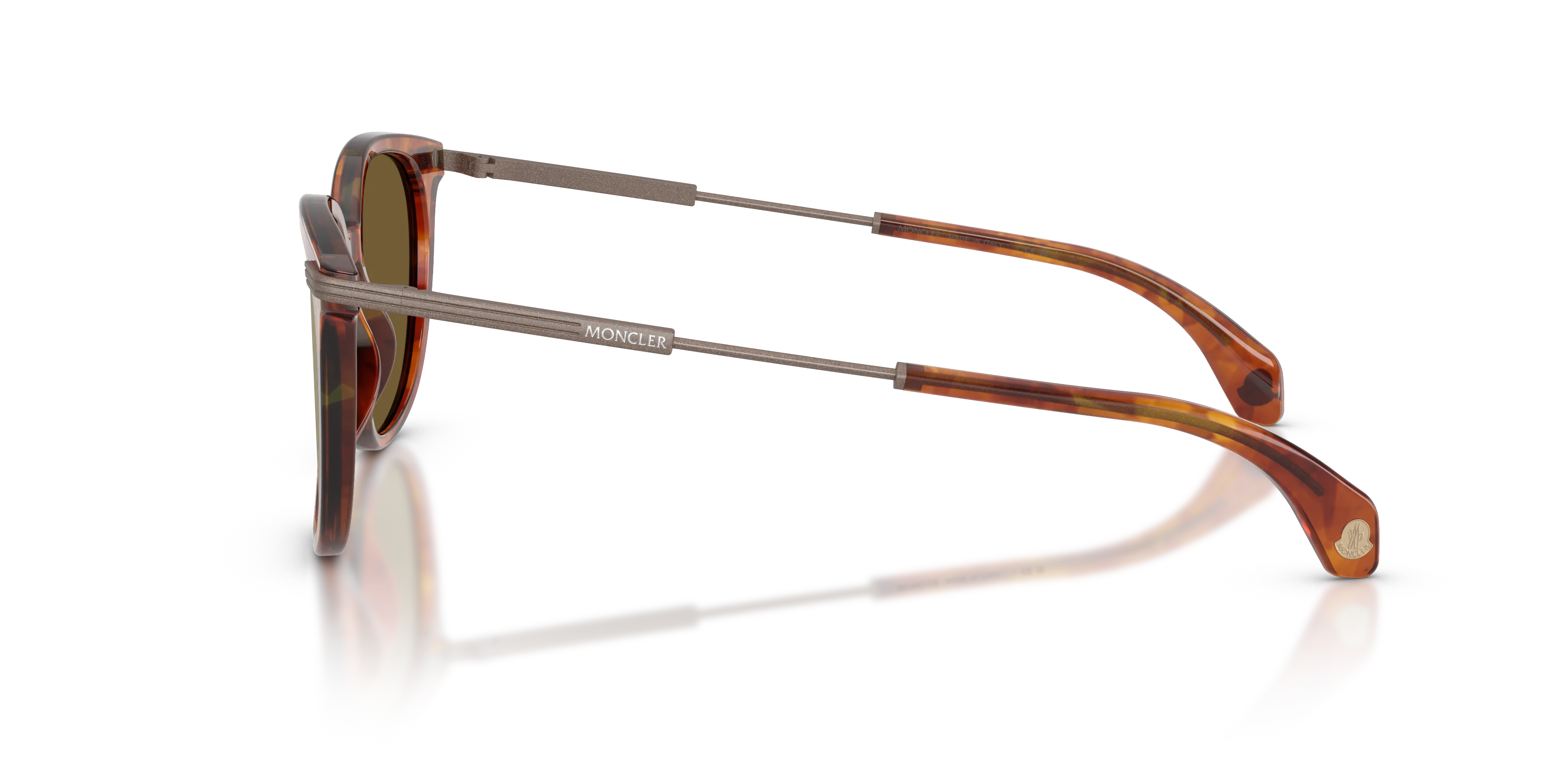 Moncler ME6013 KORRA 300475 Occhiali da sole Acetato Tartaruga Verde Rotonda Normale Specchiato - immagine 4