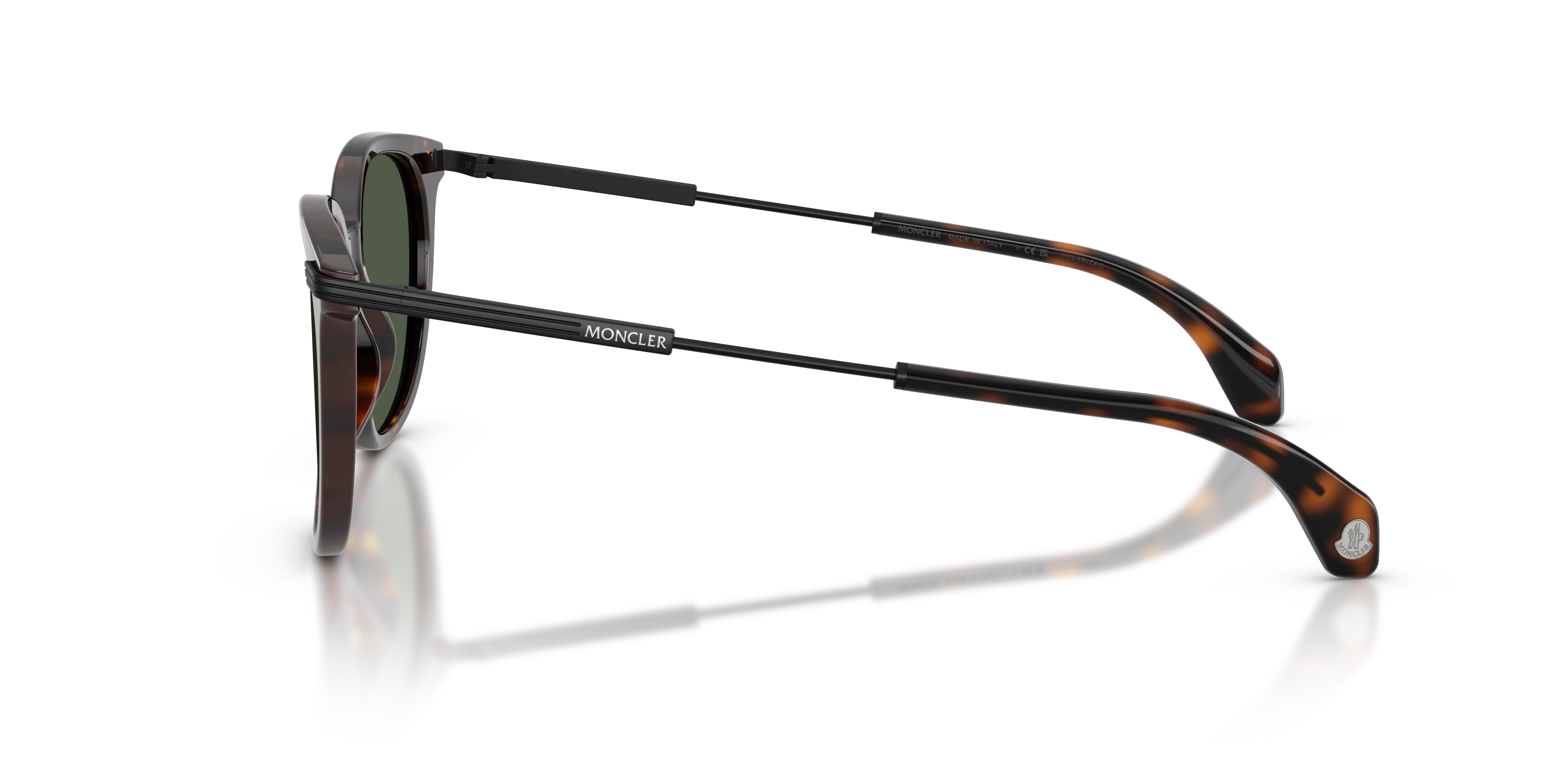 Moncler ME6013 KORRA 30029A Occhiali da sole Acetato Tartaruga Verde Rotonda Polarizzata - immagine 4