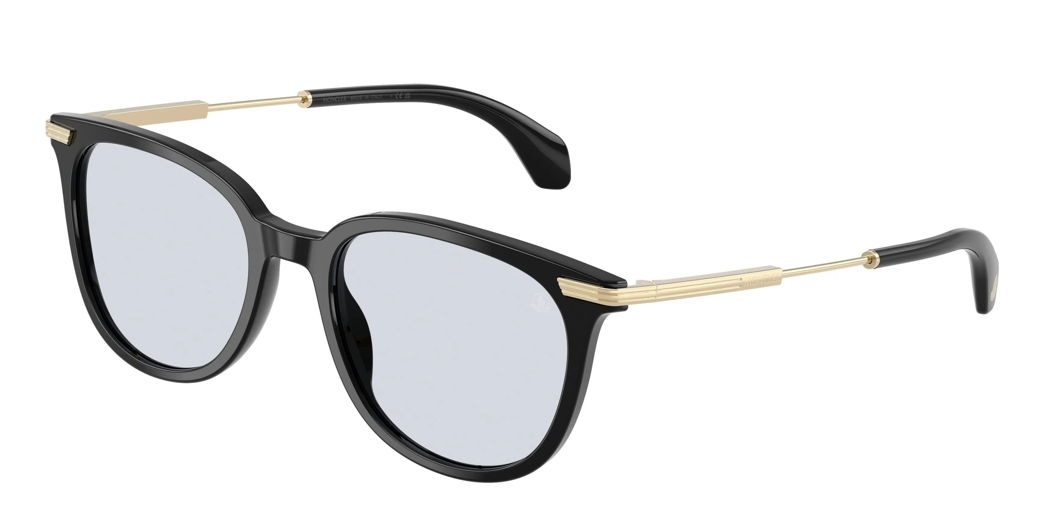 Moncler ME6013 KORRA 300172 Occhiali da sole Acetato Nero Azzurro Rotonda Normale - immagine 1