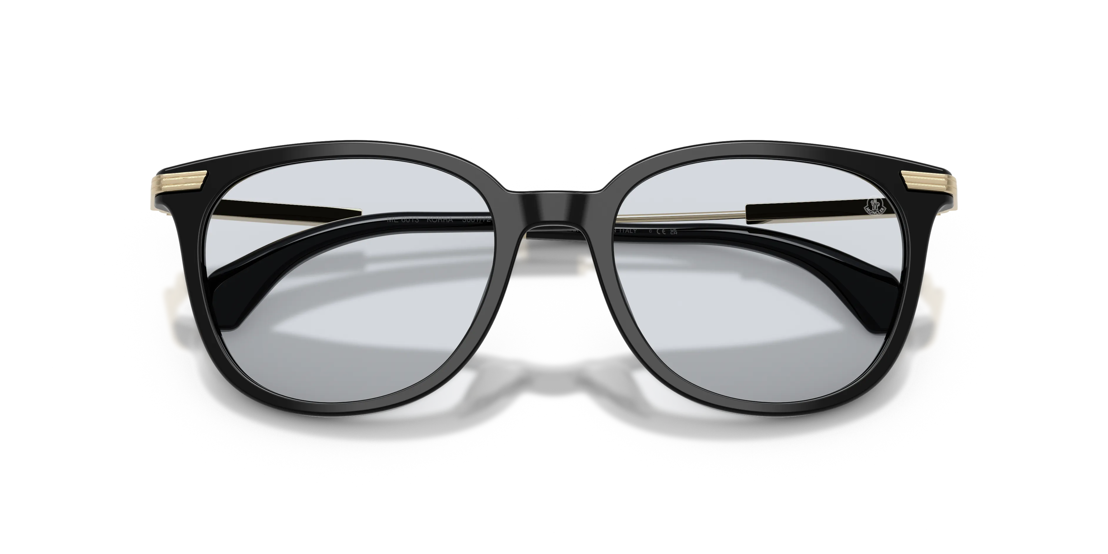 Moncler ME6013 KORRA 300172 Occhiali da sole Acetato Nero Azzurro Rotonda Normale - immagine 2