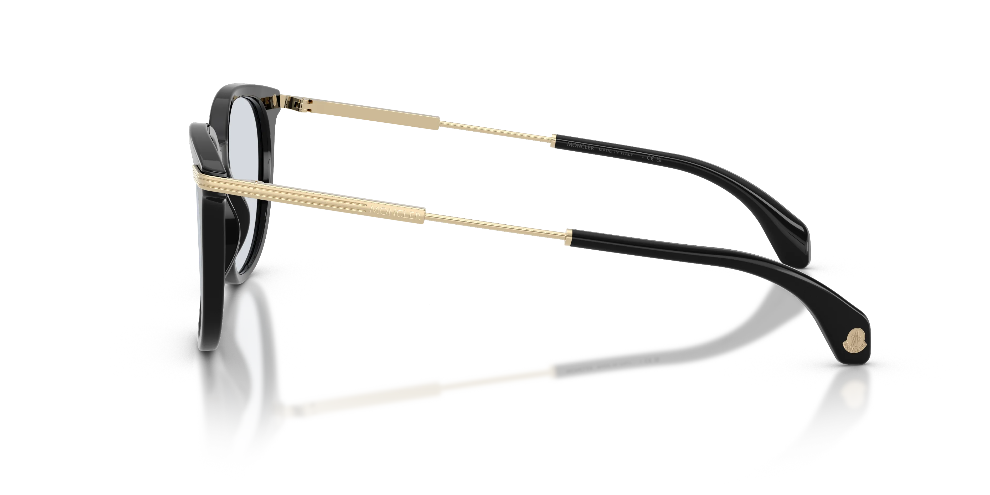 Moncler ME6013 KORRA 300172 Occhiali da sole Acetato Nero Azzurro Rotonda Normale - immagine 4