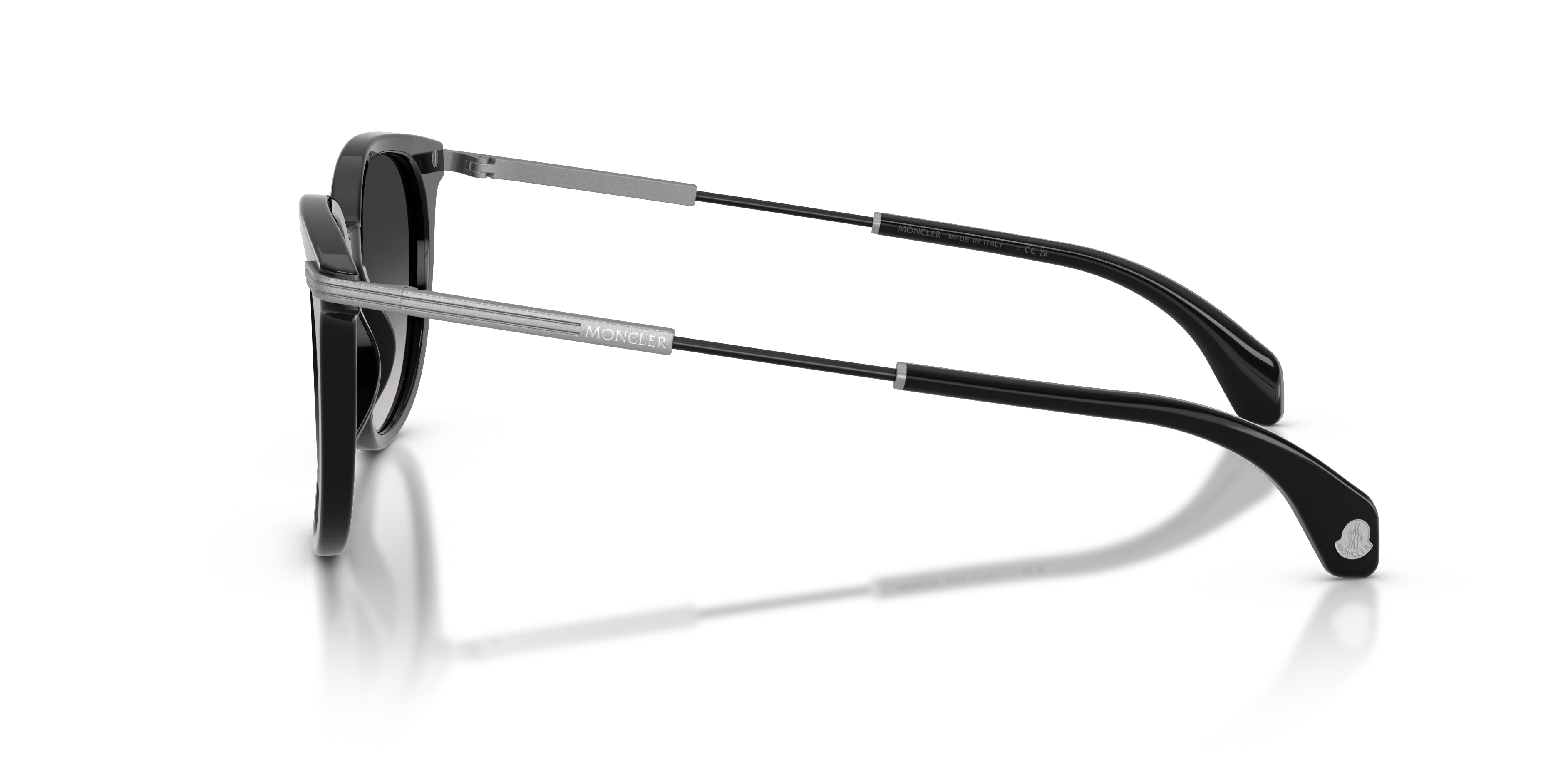 Moncler ME6013 KORRA 30013C Occhiali da sole Acetato Nero Grigio Rotonda Normale Sfumato - immagine 4