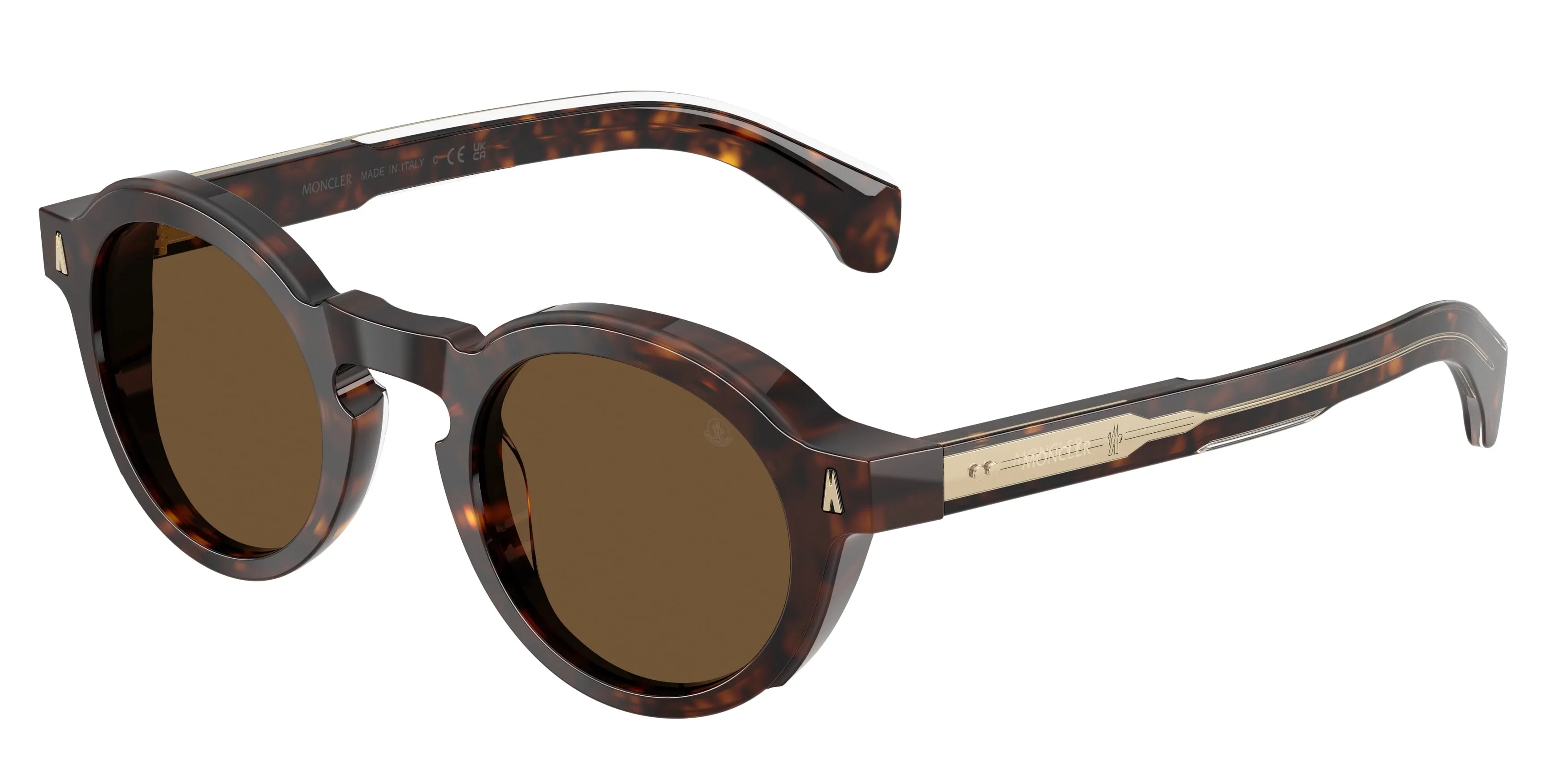 Moncler ME6012 AURONE 300273 Occhiali da sole Acetato Tartaruga Marrone Rotonda Normale - immagine 1