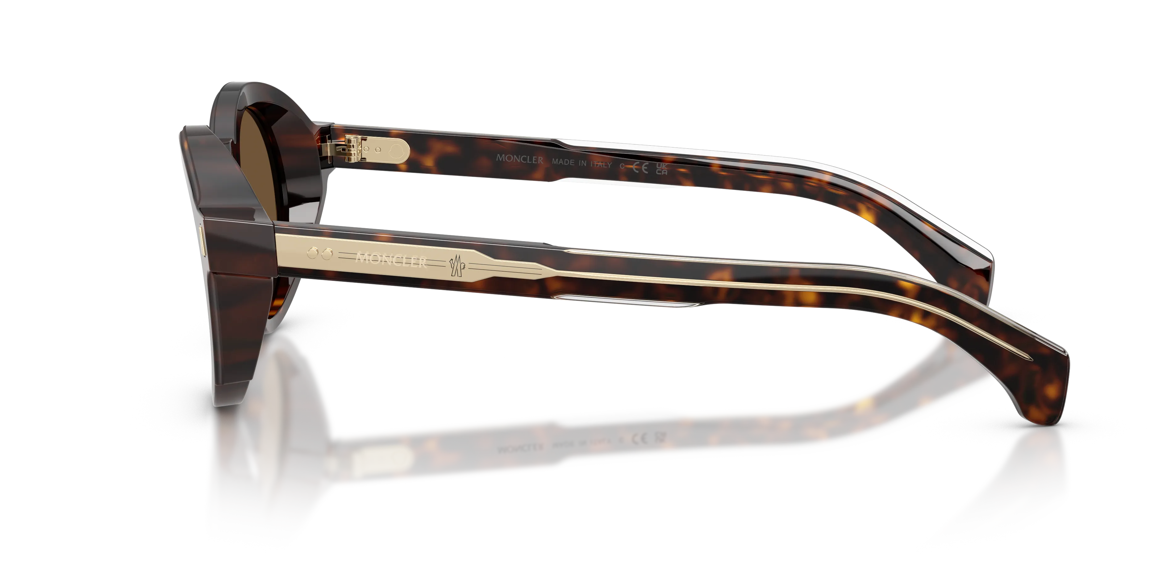 Moncler ME6012 AURONE 300273 Occhiali da sole Acetato Tartaruga Marrone Rotonda Normale - immagine 4