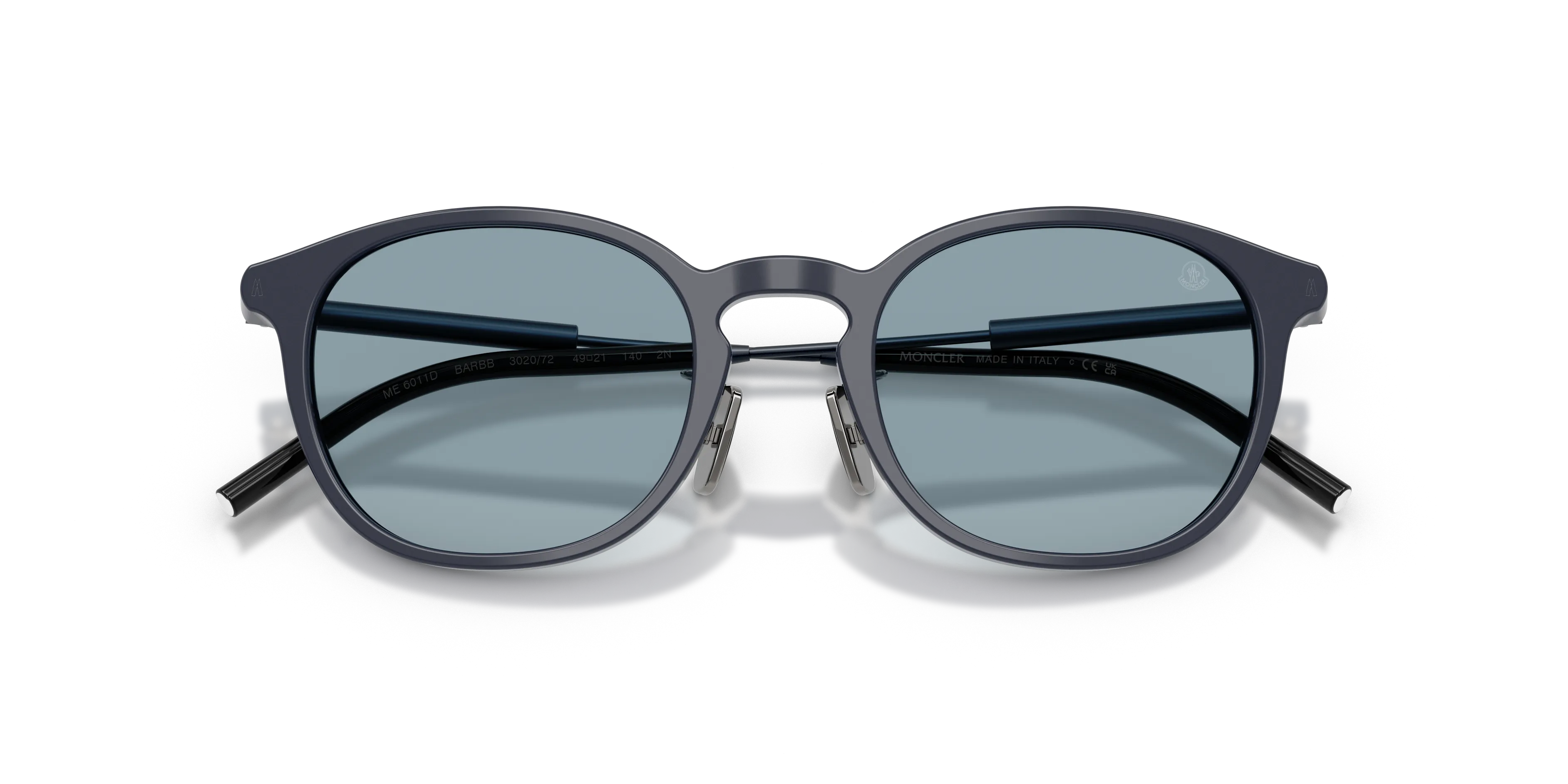 Moncler ME6011D BARBB 302072 Occhiali da sole Acetato Blu Azzurro Rotonda Normale - immagine 2