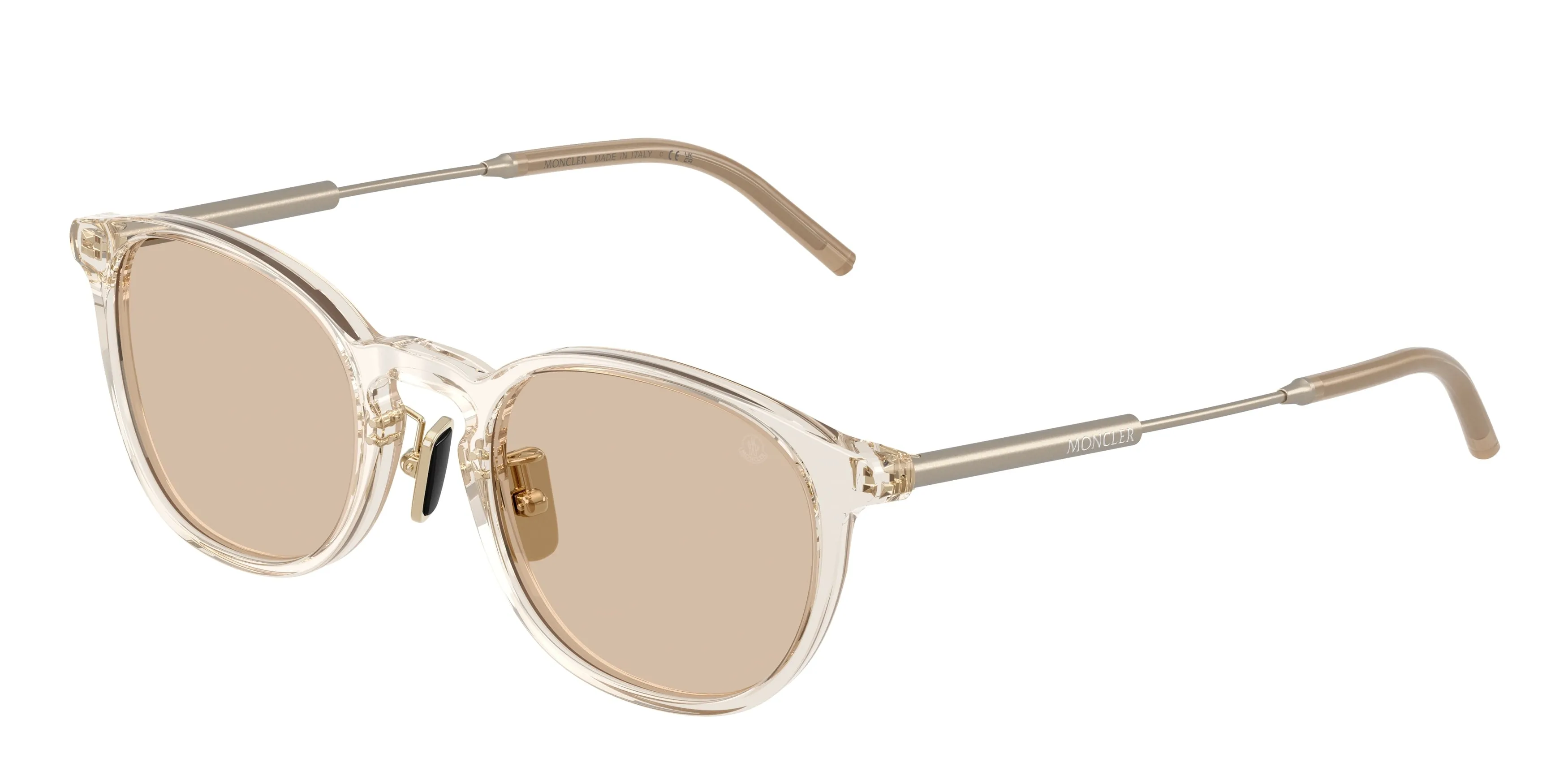 Moncler ME6011D BARBB 300393 Occhiali da sole Acetato Trasparente Marrone Rotonda Normale - immagine 1