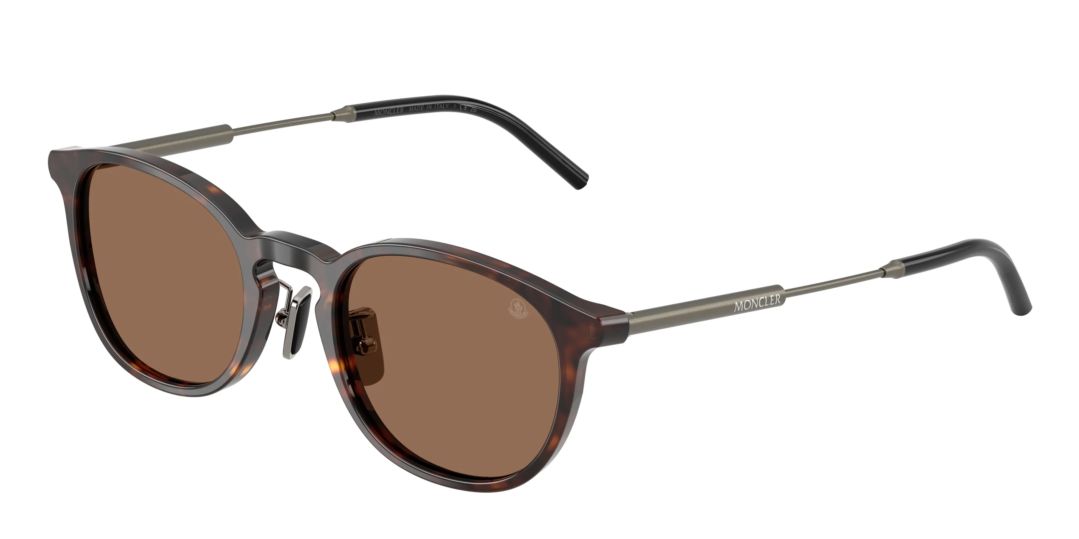 Moncler ME6011D BARBB 300273 Occhiali da sole Acetato Tartaruga Marrone Rotonda Normale - immagine 1