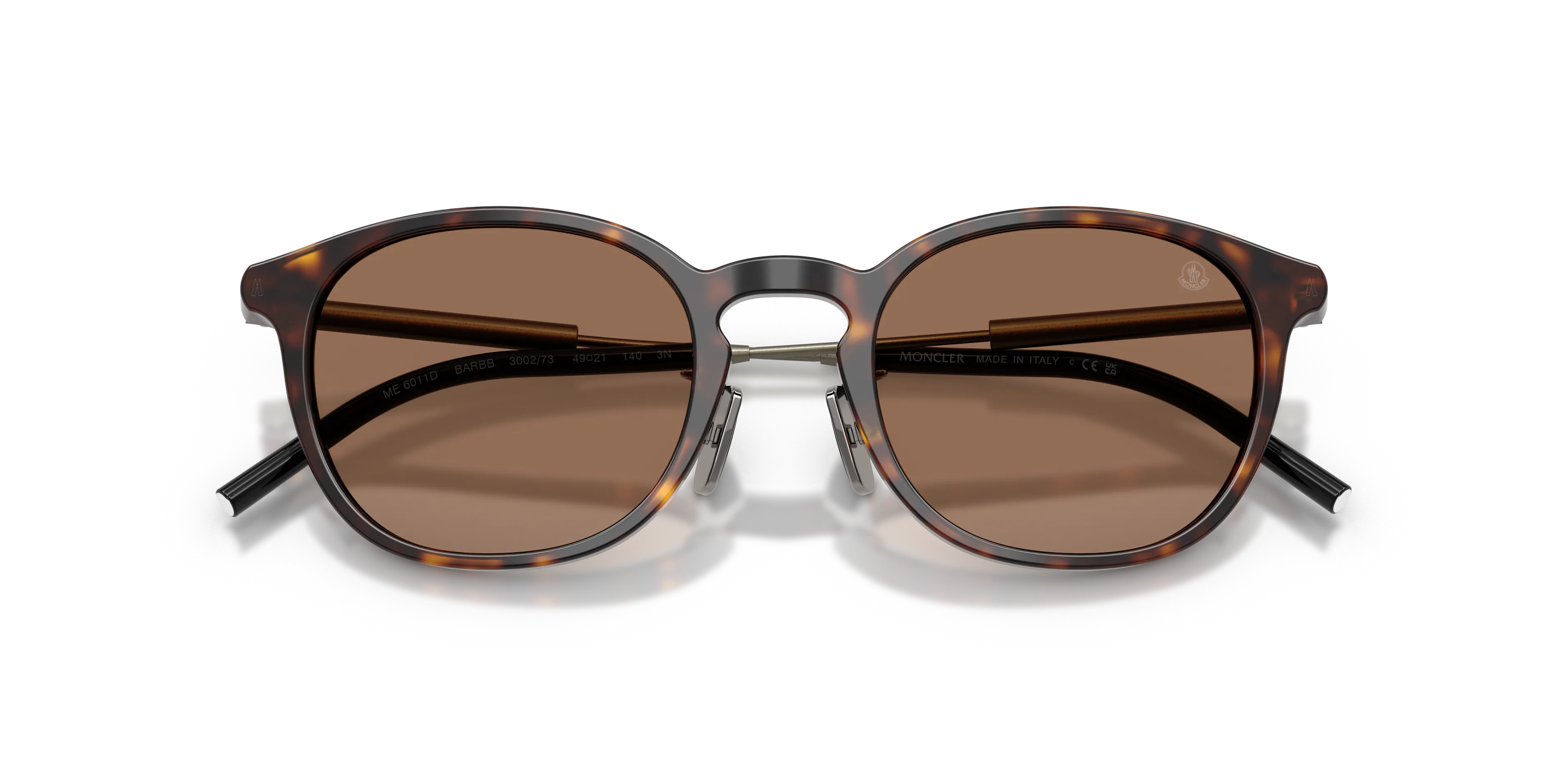 Moncler ME6011D BARBB 300273 Occhiali da sole Acetato Tartaruga Marrone Rotonda Normale - immagine 2