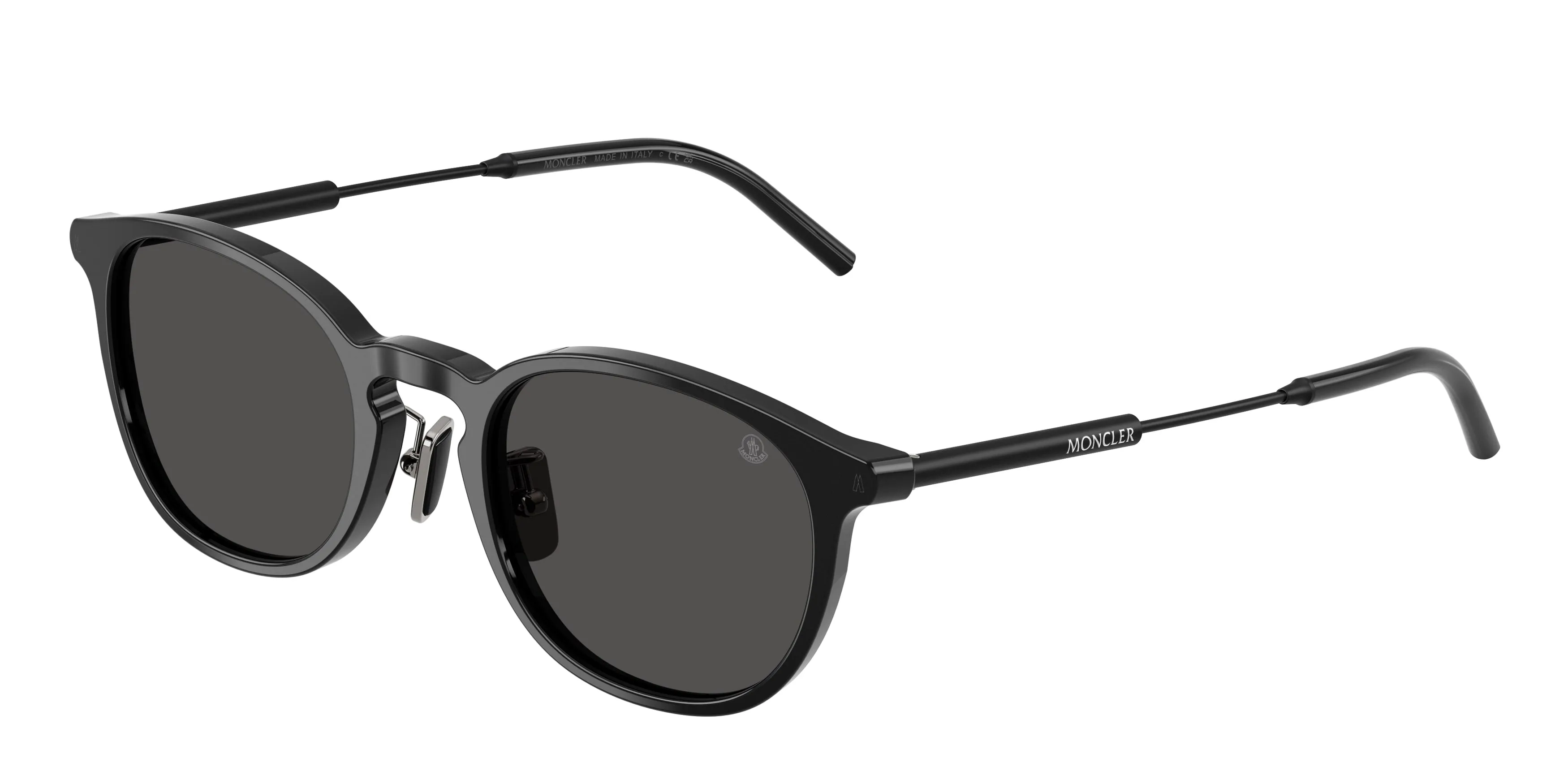 Moncler ME6011D BARBB 300187 Occhiali da sole Acetato Nero Grigio Rotonda Normale - immagine 1