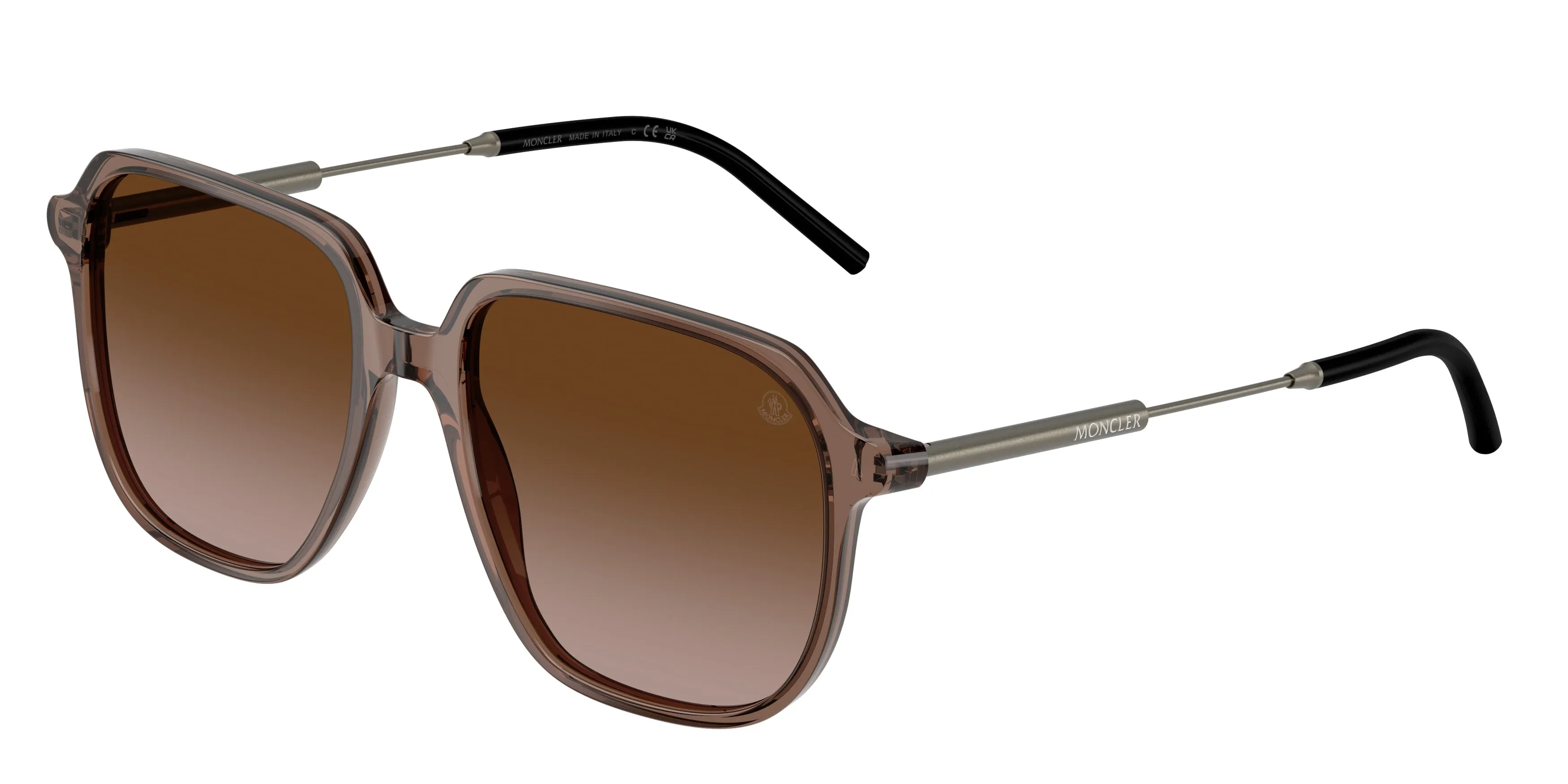 Moncler ME6010 CYLIN 301813 Occhiali da sole Acetato Marrone Marrone Pilot Normale Sfumato - immagine 1