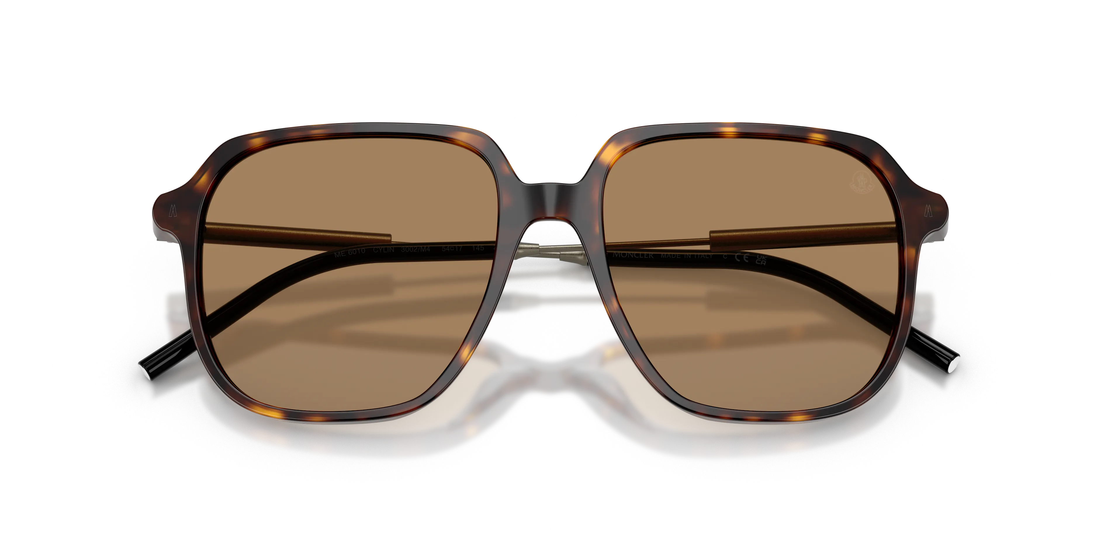 Moncler ME6010 CYLIN 3002M4 Occhiali da sole Acetato Tartaruga Marrone Pilot Fotocromatiche - immagine 2