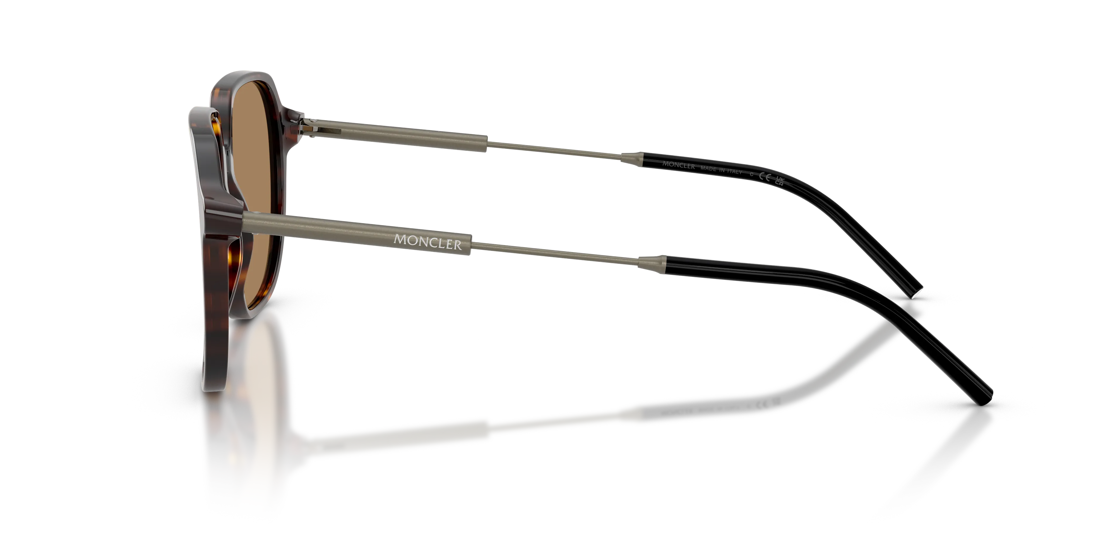 Moncler ME6010 CYLIN 3002M4 Occhiali da sole Acetato Tartaruga Marrone Pilot Fotocromatiche - immagine 4