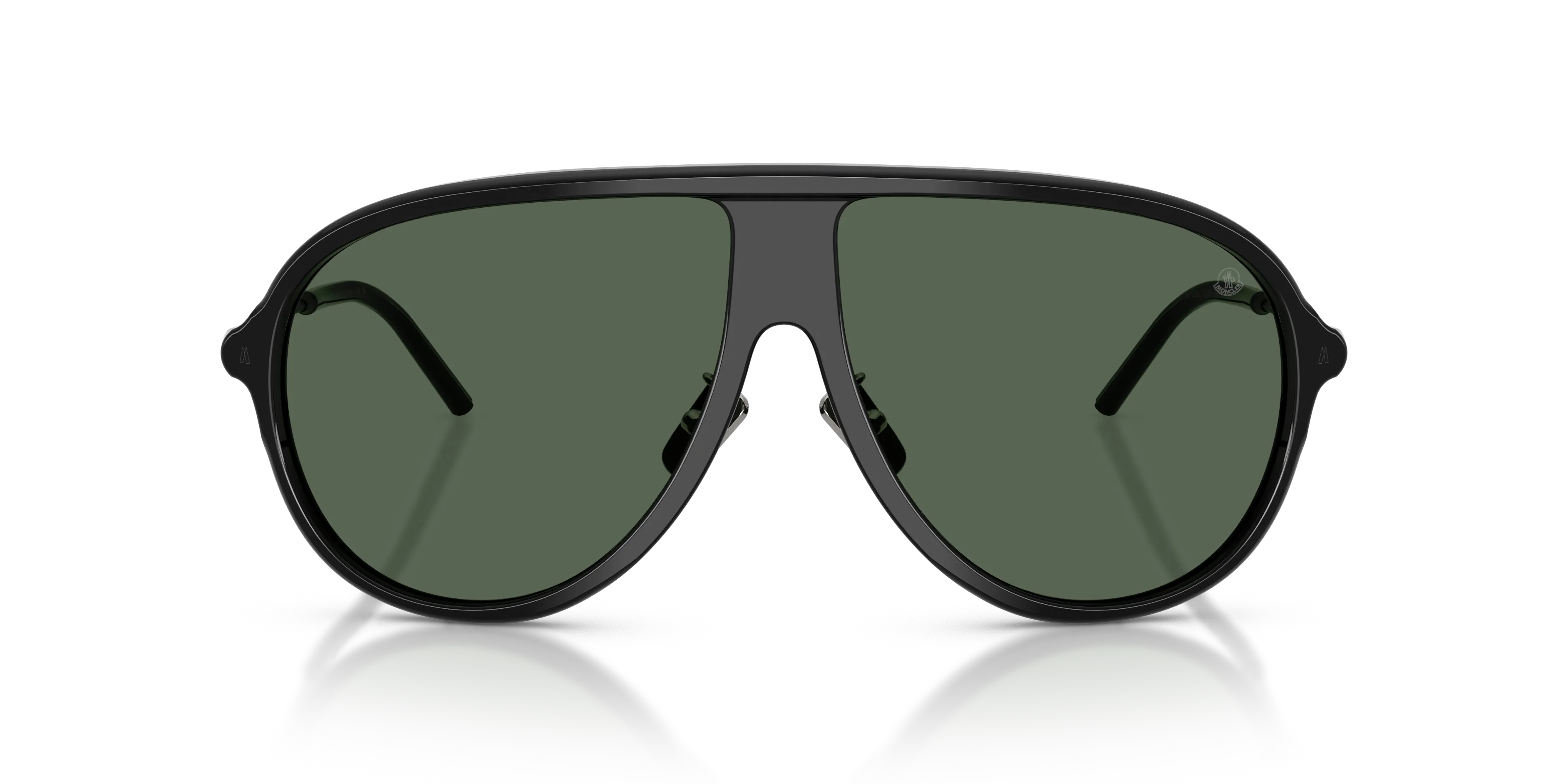 Moncler ME6009 GLYDE 300171 Occhiali da sole Acetato Nero Verde Pilot Normale - immagine 3