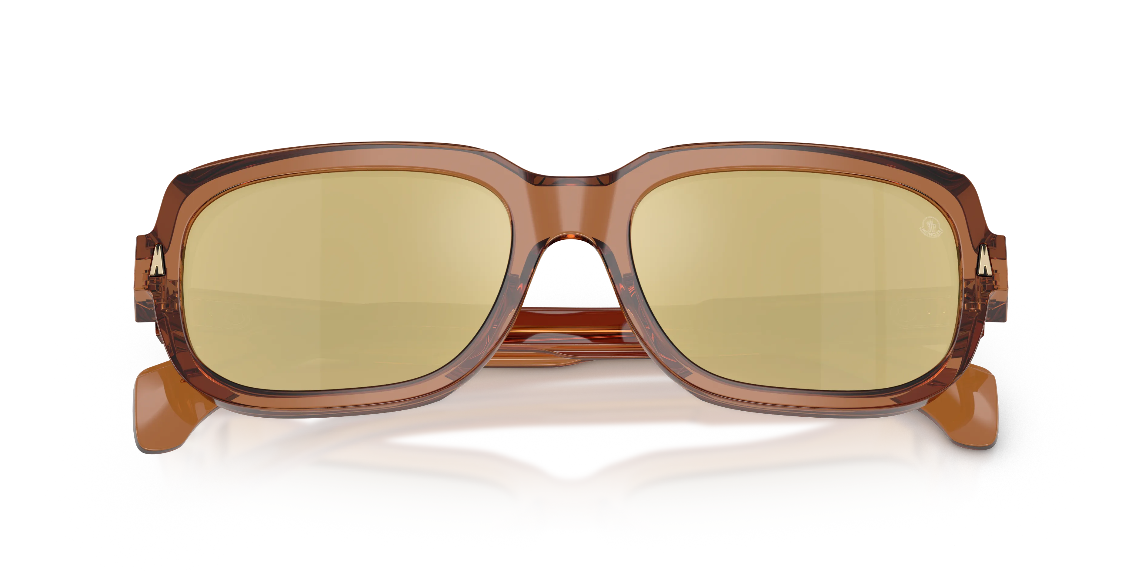 Moncler ME6008 SUNTRAP 3017F9 Occhiali da sole Acetato Arancione Marrone Pillow Specchiate - immagine 2