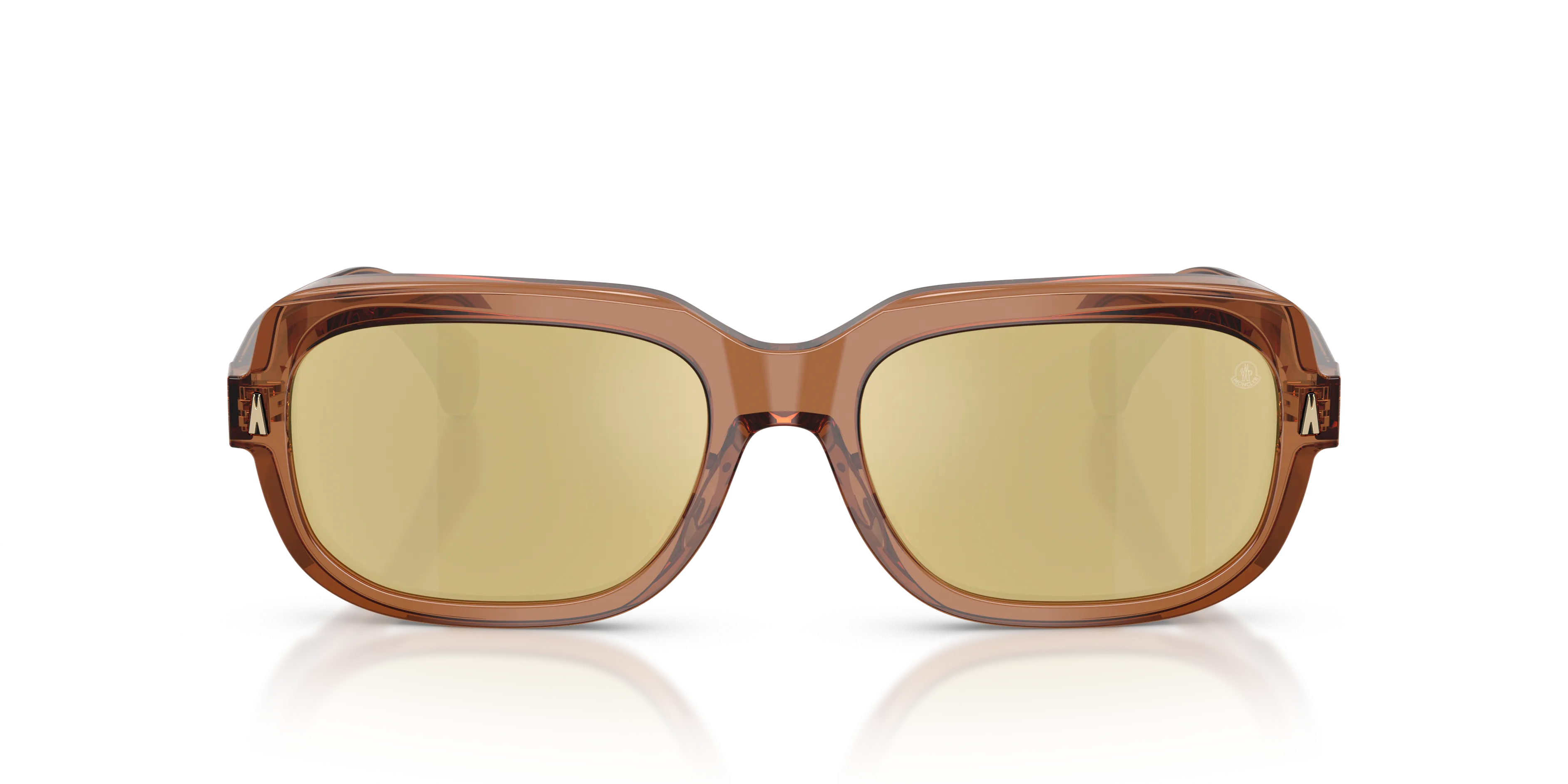 Moncler ME6008 SUNTRAP 3017F9 Occhiali da sole Acetato Arancione Marrone Pillow Specchiate - immagine 3