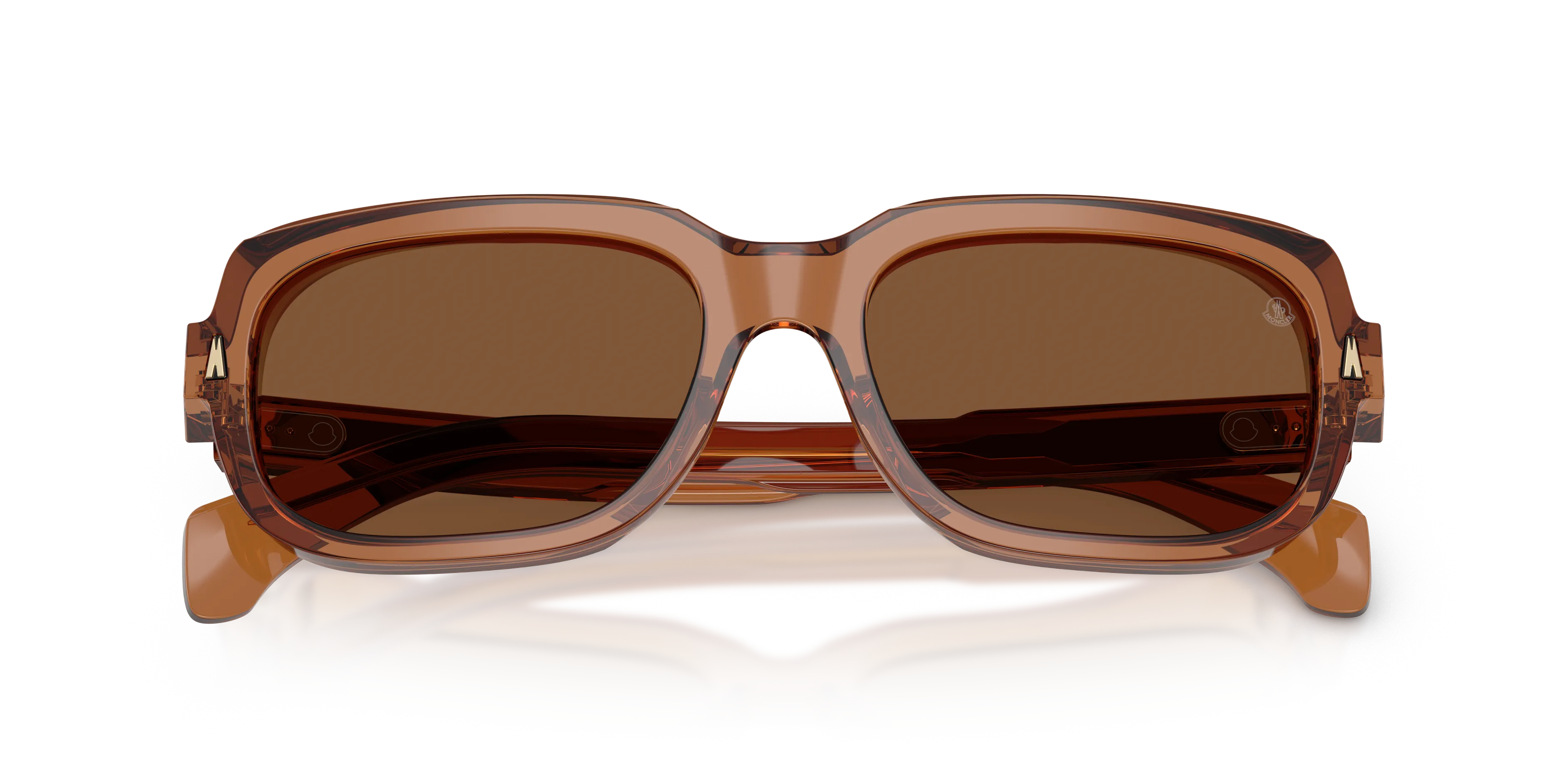Moncler ME6008 SUNTRAP 3017/3 Occhiali da sole Acetato Arancione Marrone Pillow Polarizzata - immagine 2