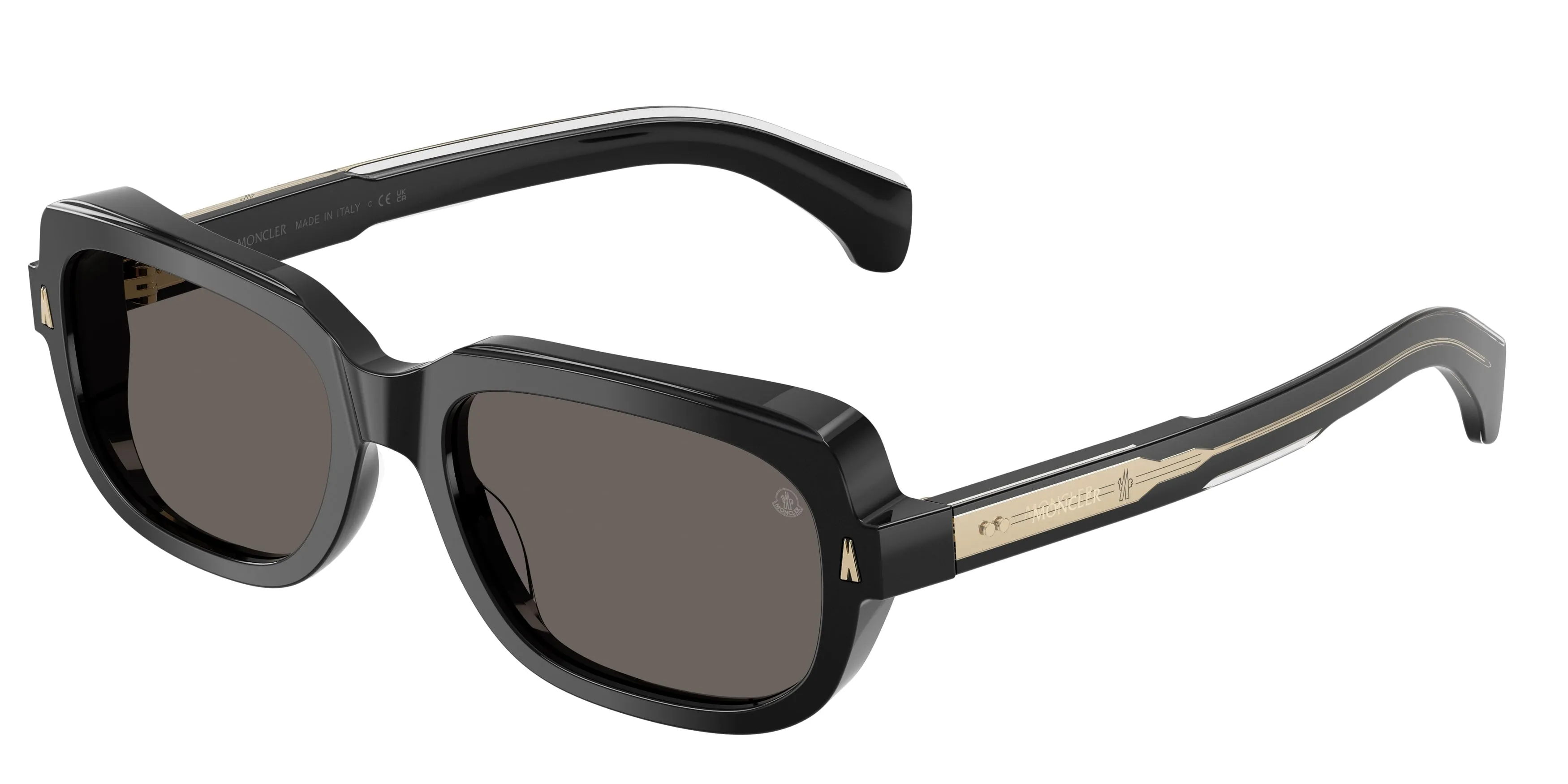 Moncler ME6008 SUNTRAP 300187 Occhiali da sole Acetato Nero Grigio Pillow Normale - immagine 1