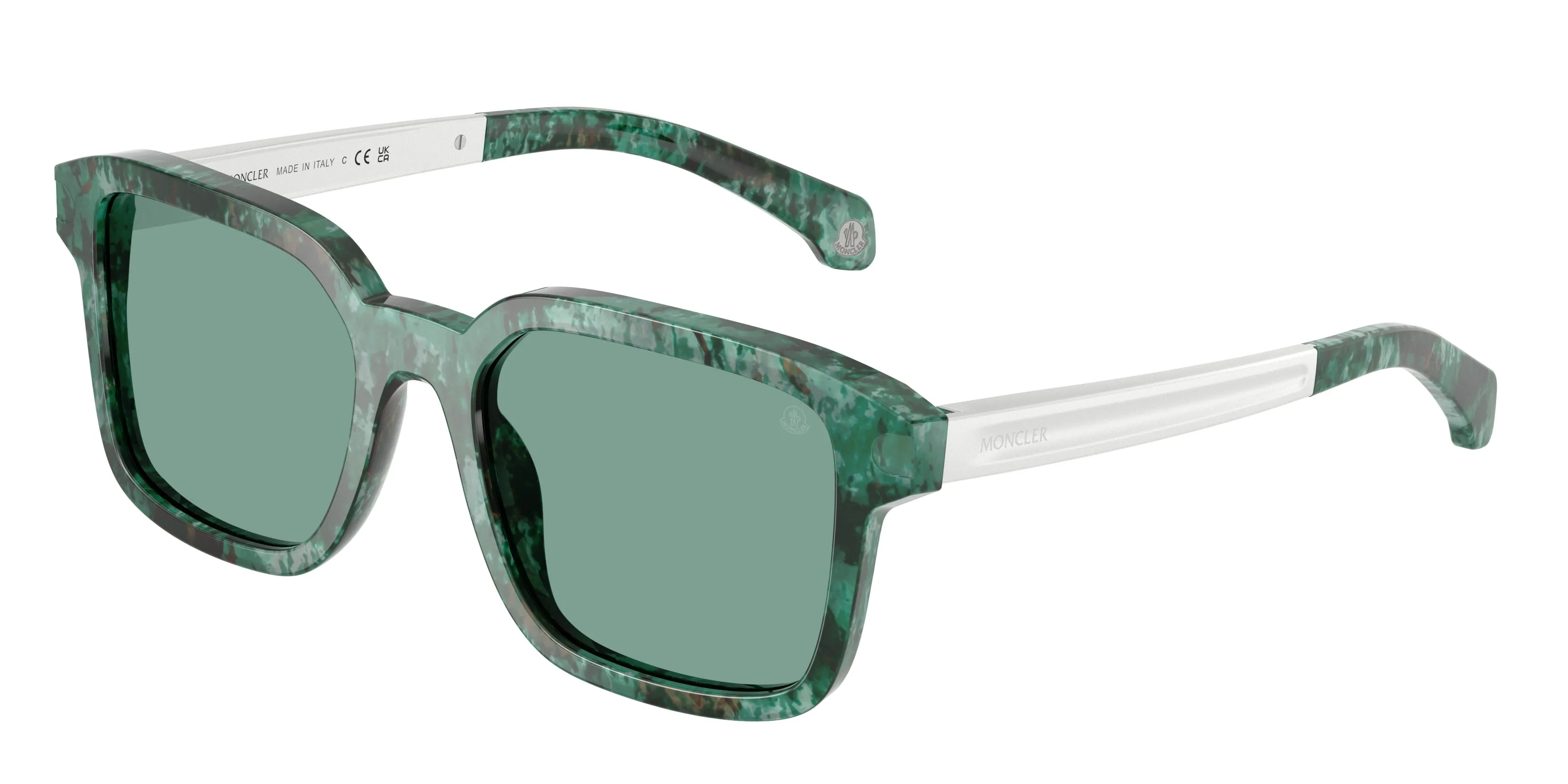 Moncler ME6006 QUADERNA 301282 Occhiali da sole Acetato Marrone Verde Squadrata Normale - immagine 1