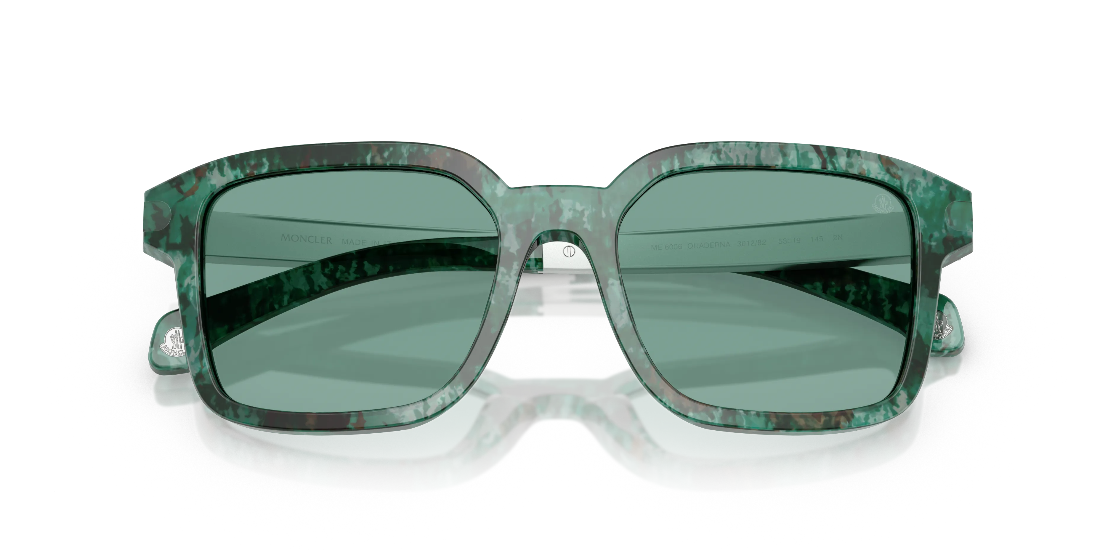 Moncler ME6006 QUADERNA 301282 Occhiali da sole Acetato Marrone Verde Squadrata Normale - immagine 2