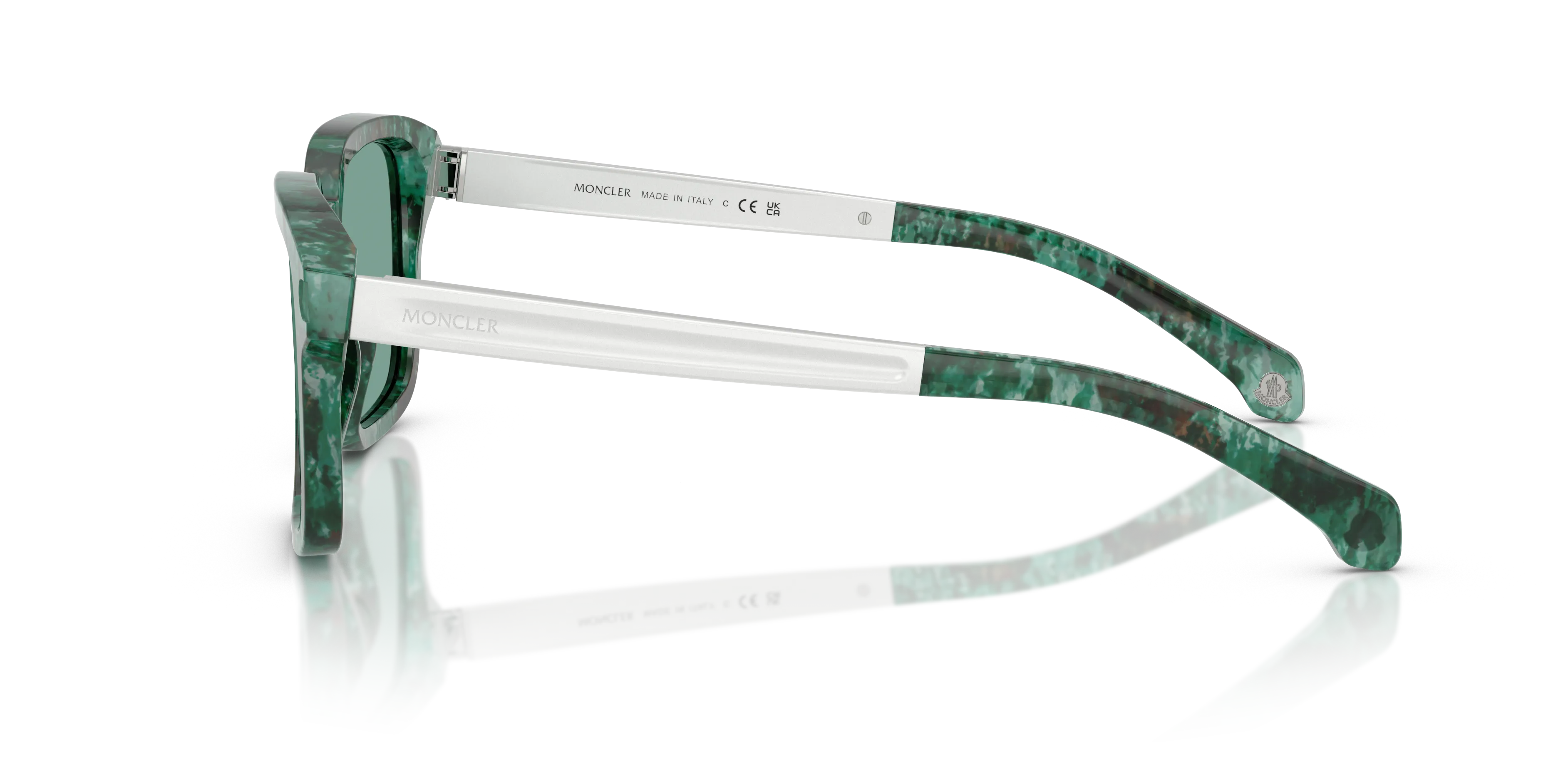 Moncler ME6006 QUADERNA 301282 Occhiali da sole Acetato Marrone Verde Squadrata Normale - immagine 4