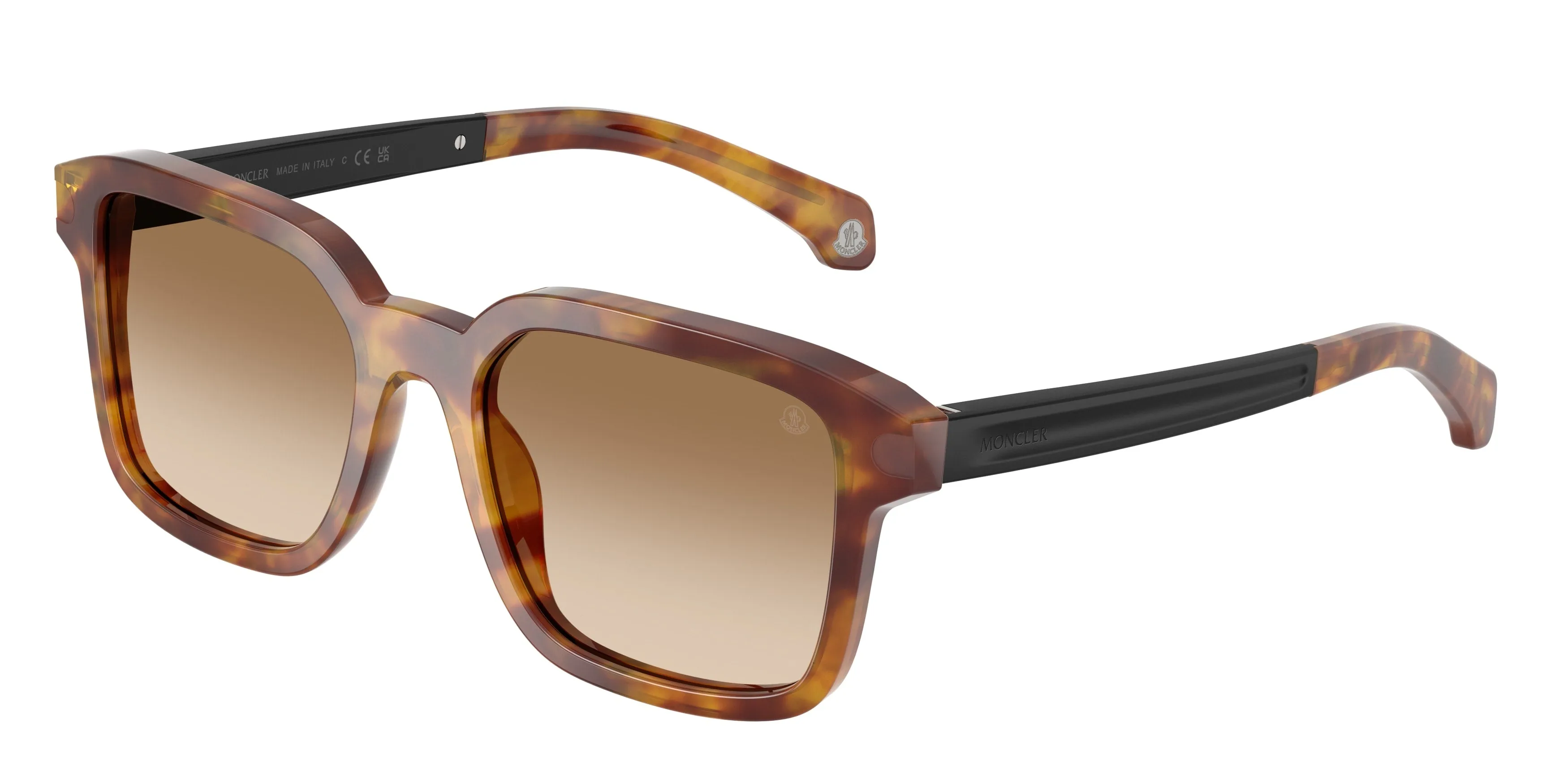 Moncler ME6006 QUADERNA 301189 Occhiali da sole Acetato Tartaruga Marrone Squadrata Normale Sfumato - immagine 1