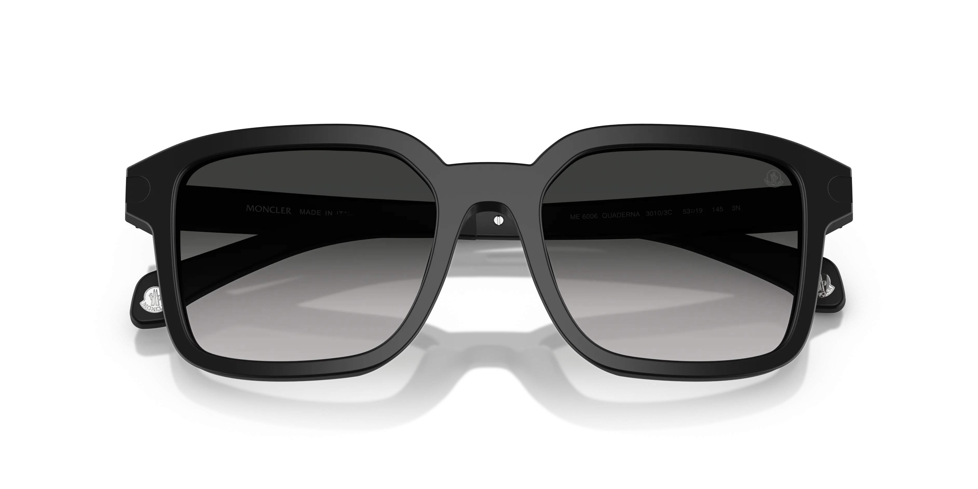 Moncler ME6006 QUADERNA 30103C Occhiali da sole Acetato Nero Grigio Squadrata Normale Sfumato - immagine 2