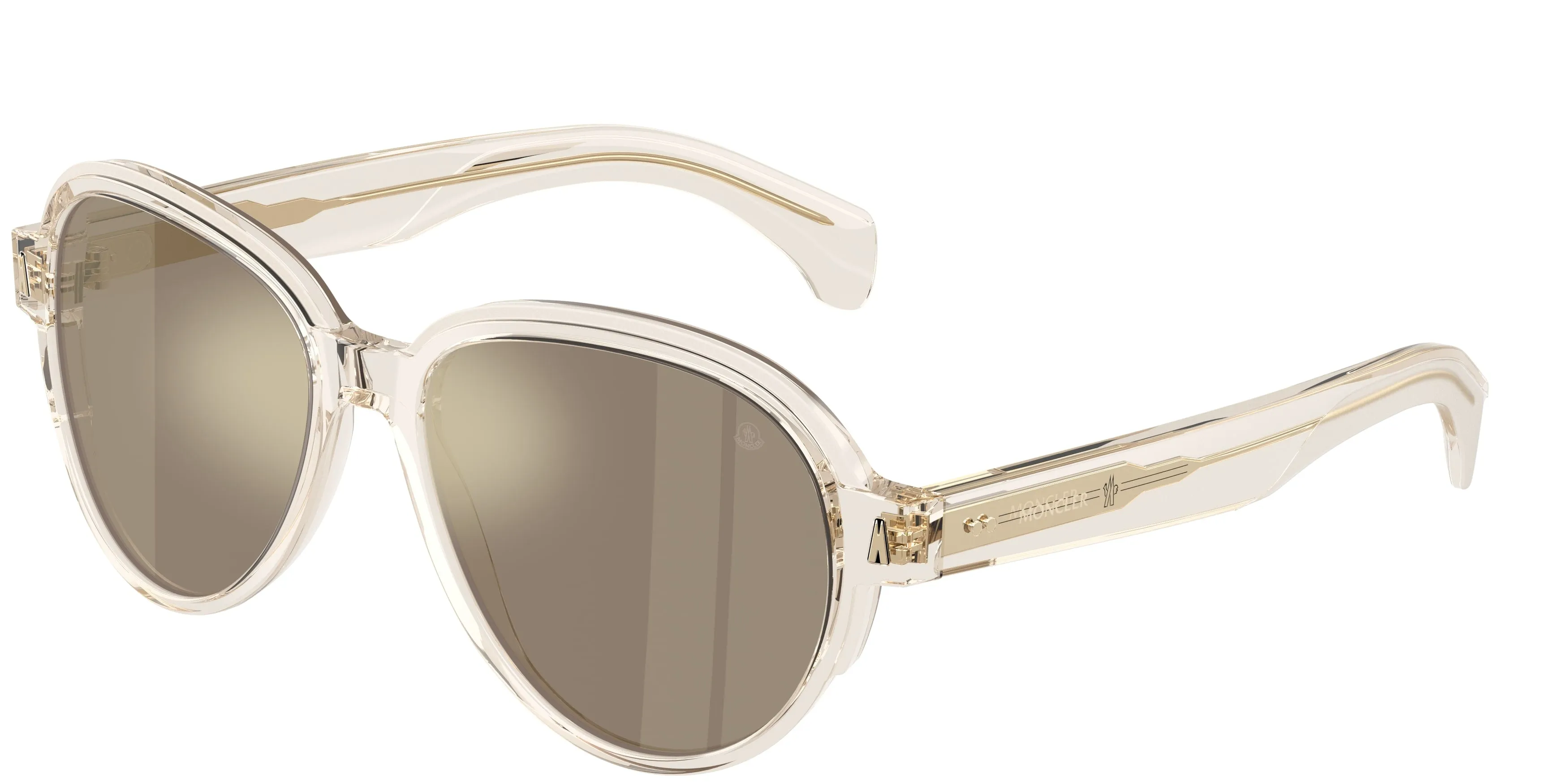 Moncler ME6005 SWANSPAN 30035A Occhiali da sole Acetato Bianco Grigio Pilot Normale - immagine 1