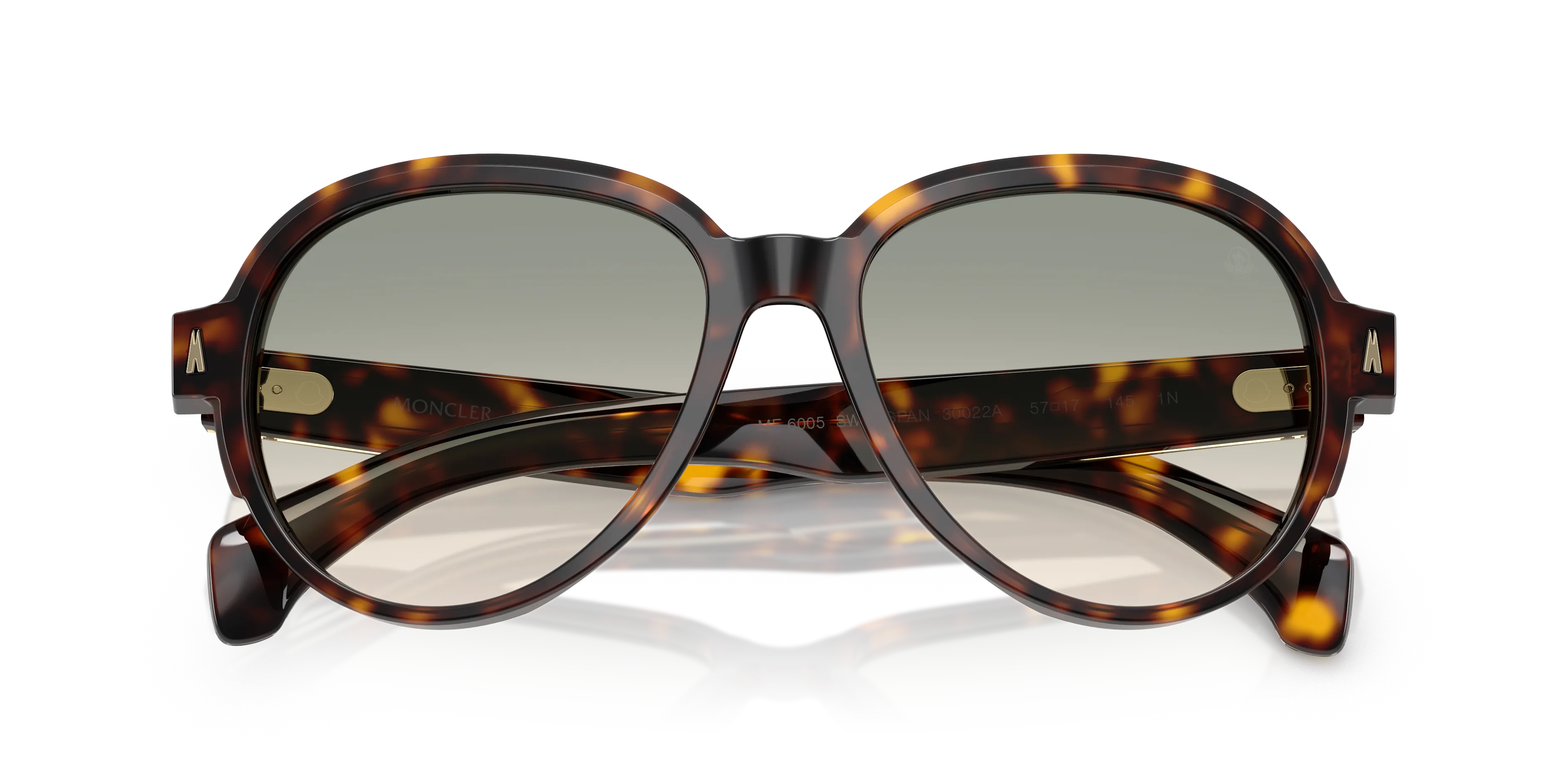 Moncler ME6005 SWANSPAN 30022A Occhiali da sole Acetato Tartaruga Marrone Pilot Normale Sfumato - immagine 2