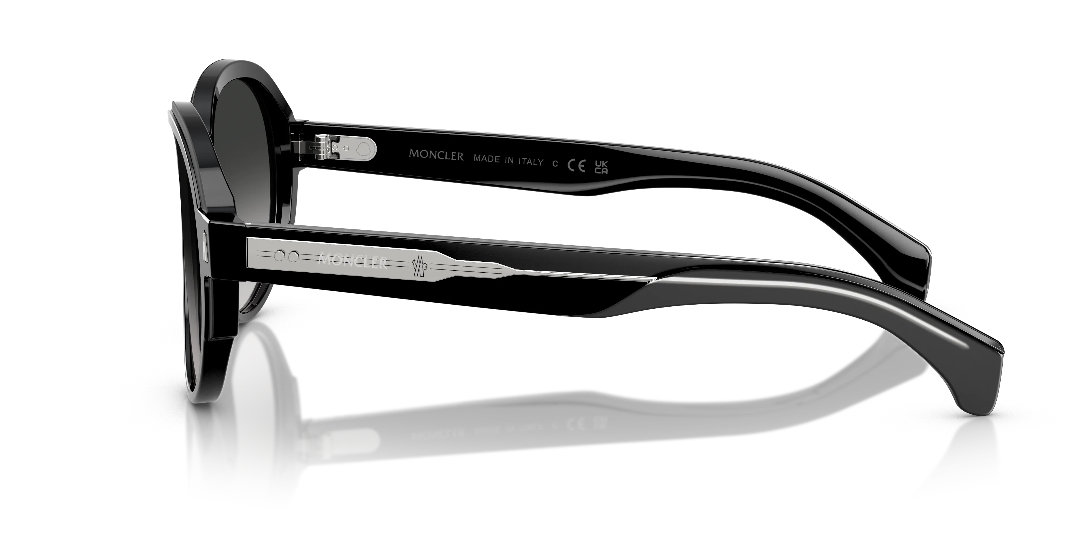 Moncler ME6005 SWANSPAN 30013C Occhiali da sole Acetato Nero Grigio Pilot Normale Sfumato - immagine 4