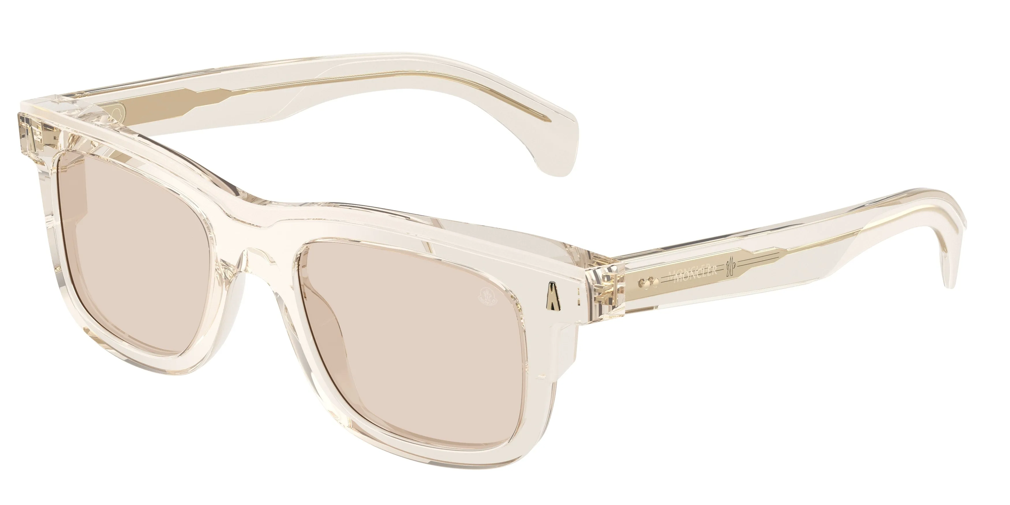 Moncler ME6004 CLARO 3003M4 Occhiali da sole Acetato Bianco Marrone Squadrata Fotocromatiche - immagine 1
