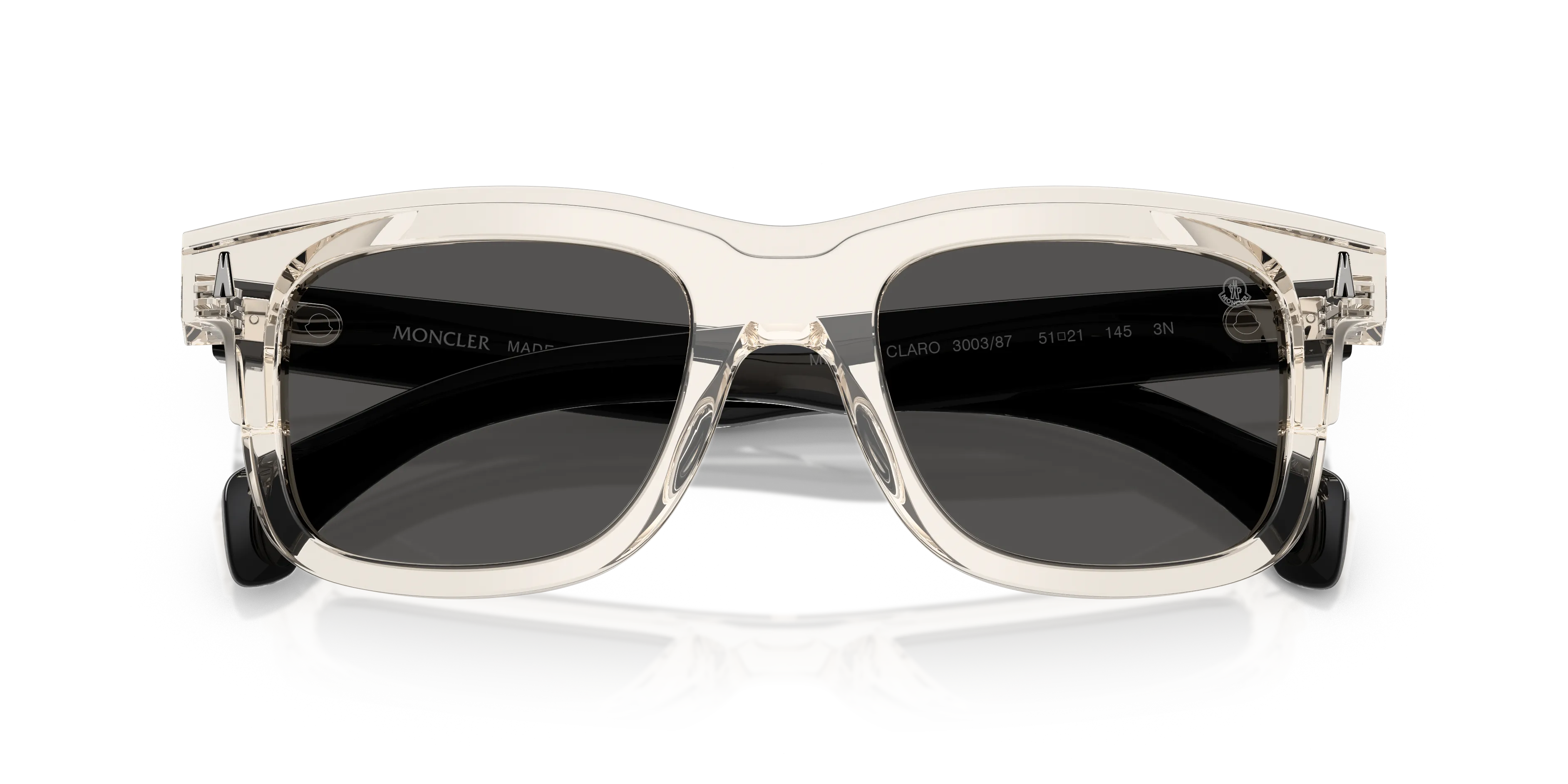 Moncler ME6004 CLARO 300387 Occhiali da sole Acetato Bianco Grigio Squadrata Normale - immagine 2