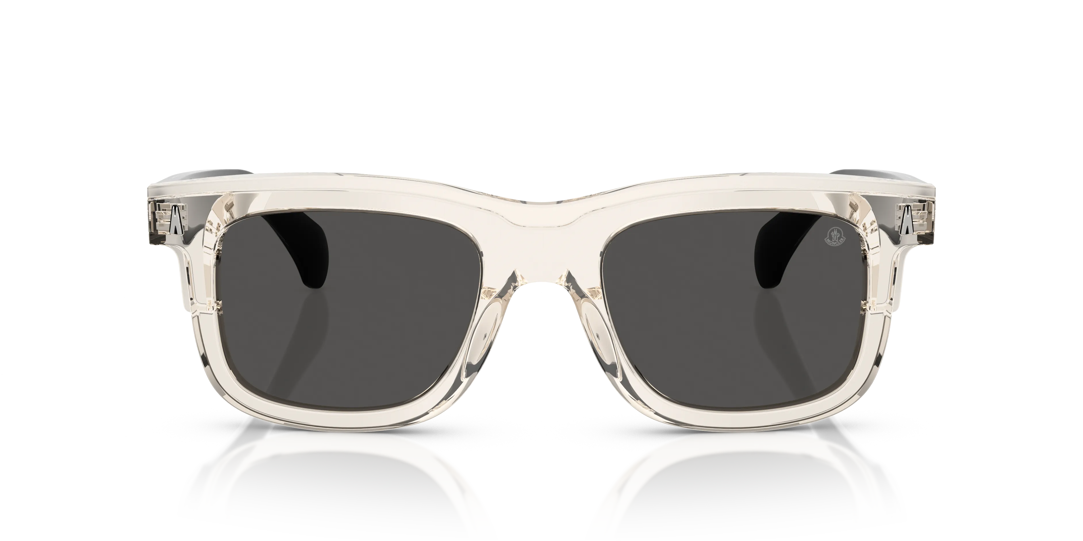 Moncler ME6004 CLARO 300387 Occhiali da sole Acetato Bianco Grigio Squadrata Normale - immagine 3