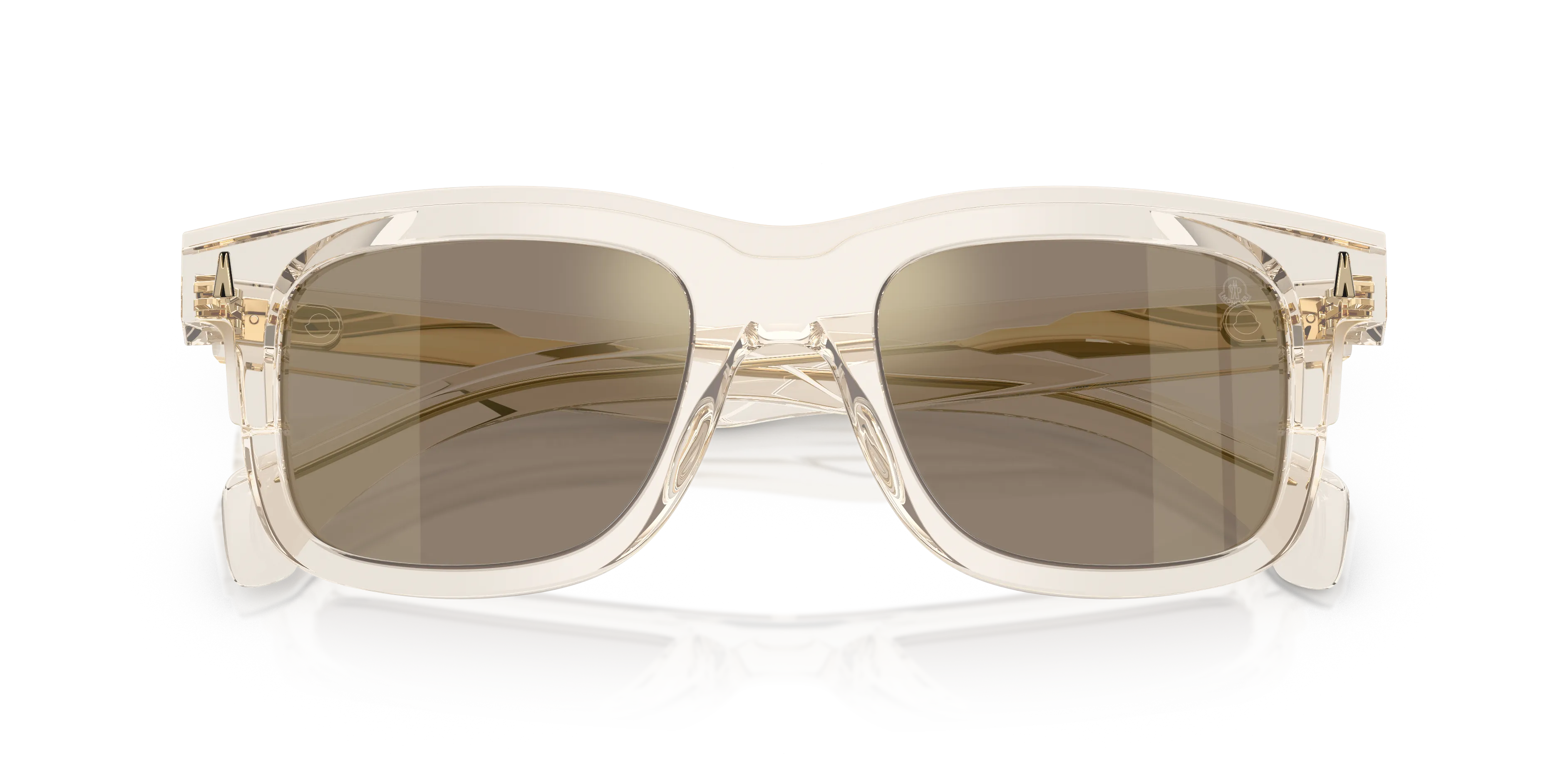 Moncler ME6004 CLARO 30035A Occhiali da sole Acetato Bianco Marrone Squadrata Specchiate - immagine 2