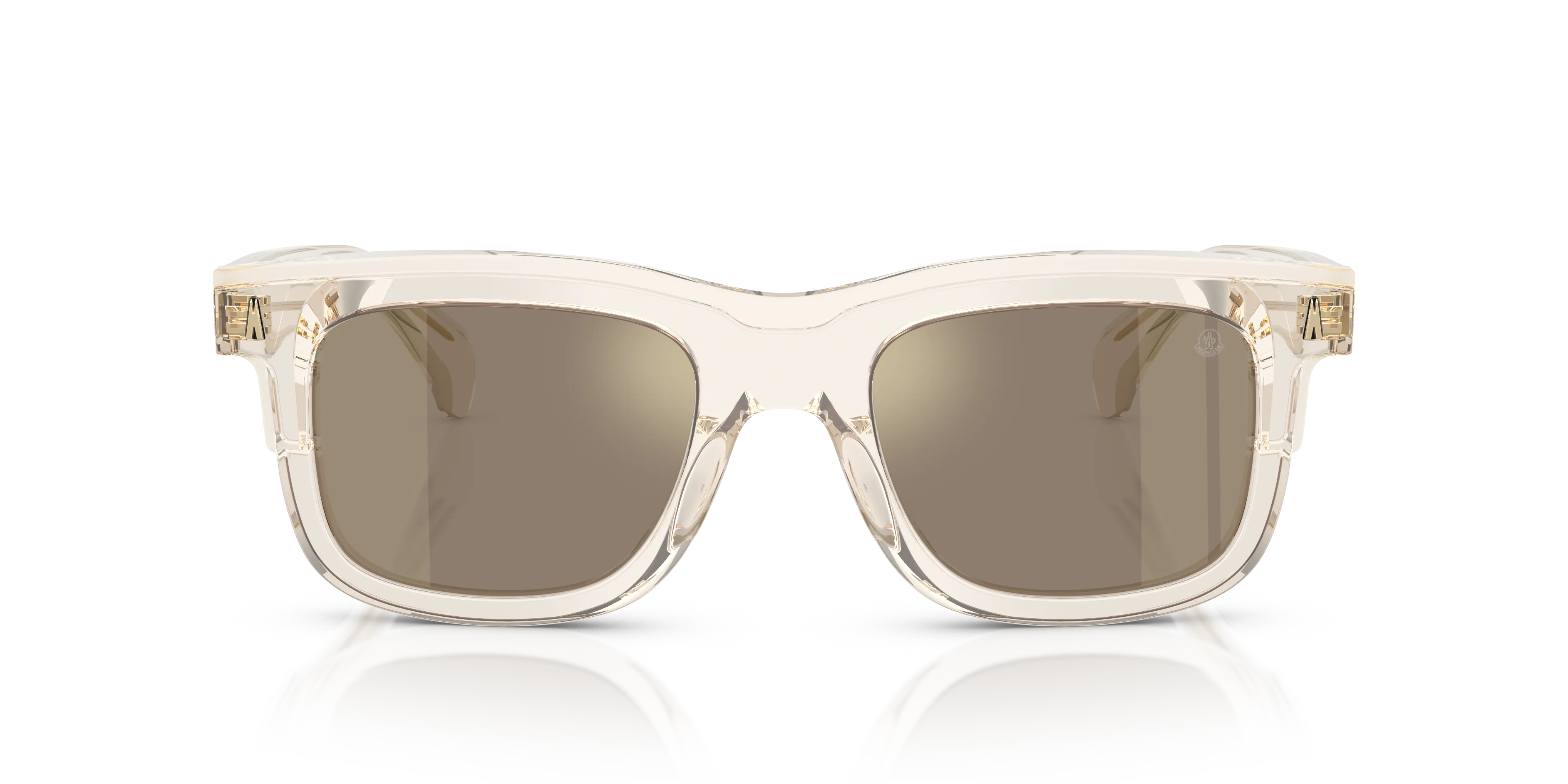 Moncler ME6004 CLARO 30035A Occhiali da sole Acetato Bianco Marrone Squadrata Specchiate - immagine 3