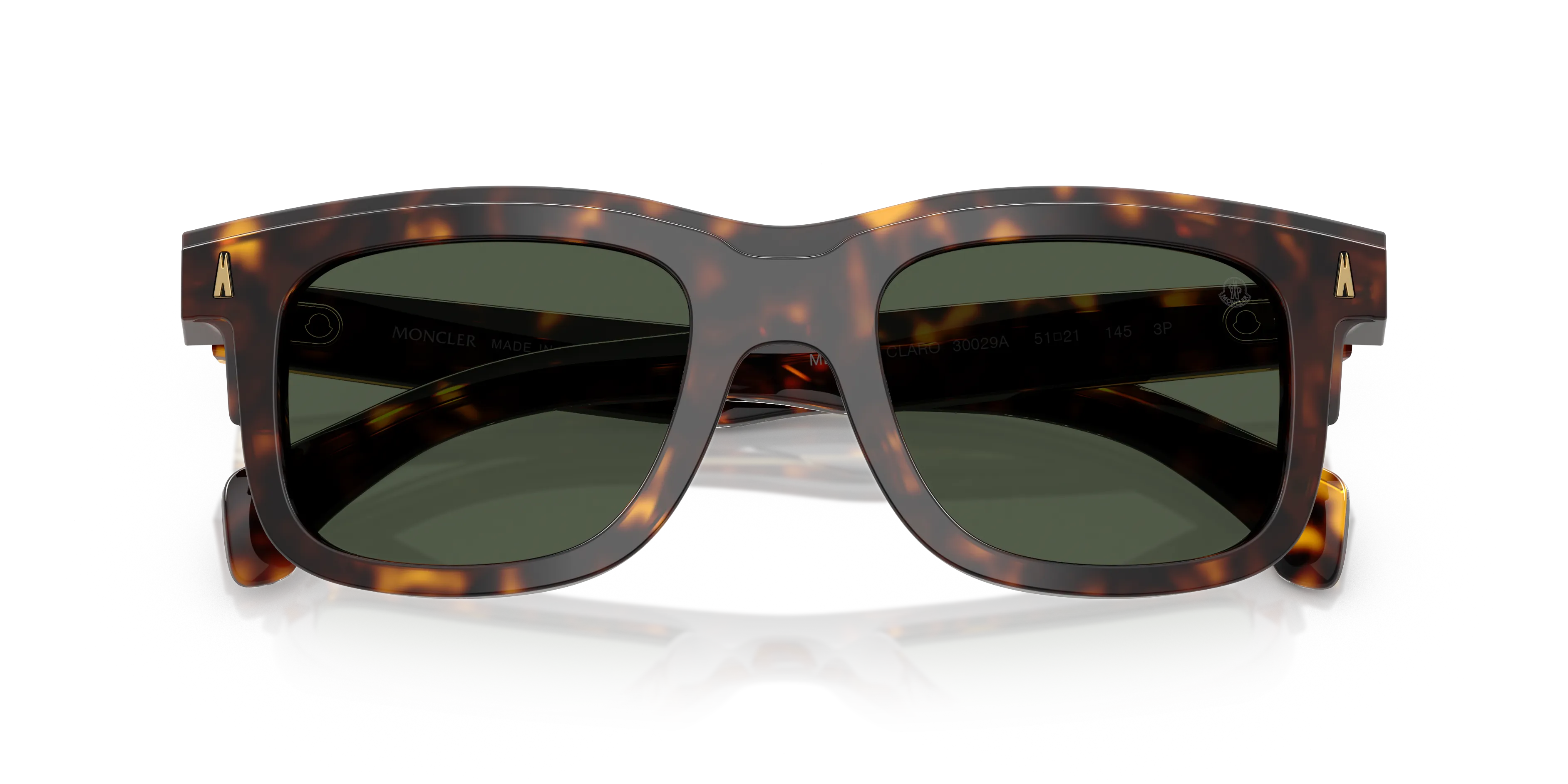 Moncler ME6004 CLARO 30029A Occhiali da sole Acetato Tartaruga Verde Squadrata Polarizzata - immagine 2