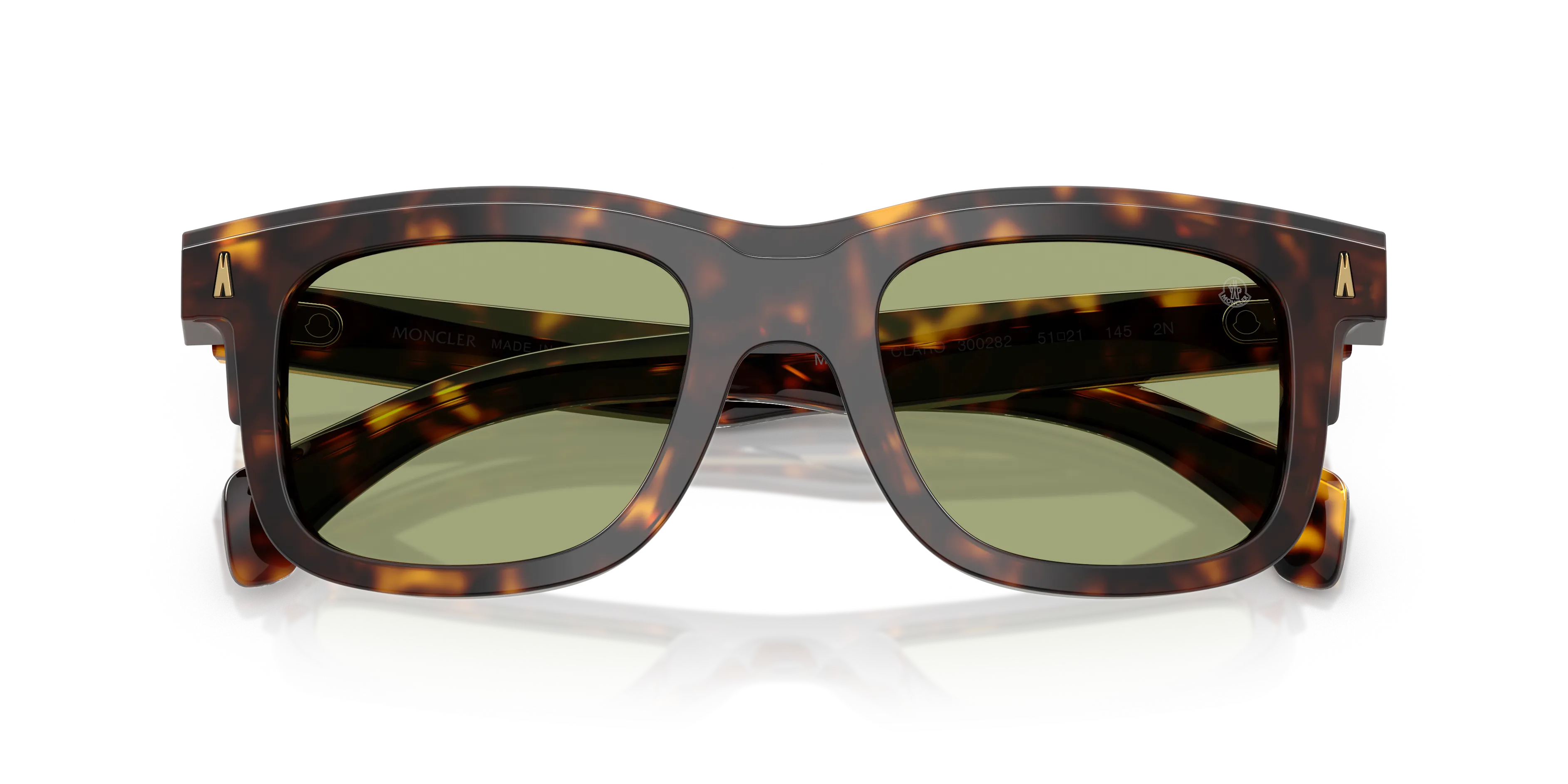 Moncler ME6004 CLARO 300282 Occhiali da sole Acetato Tartaruga Verde Squadrata Normale - immagine 2