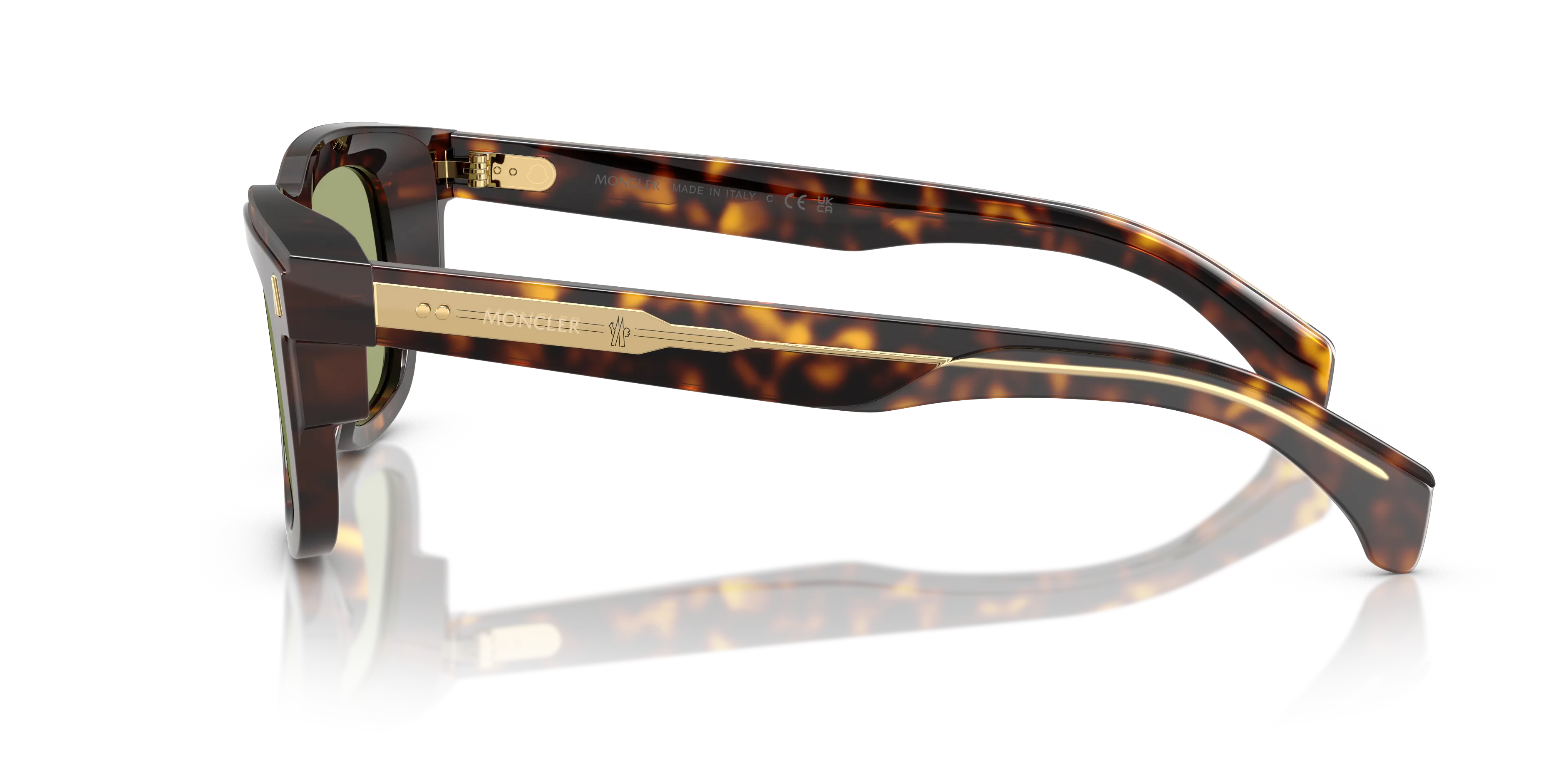 Moncler ME6004 CLARO 300282 Occhiali da sole Acetato Tartaruga Verde Squadrata Normale - immagine 4