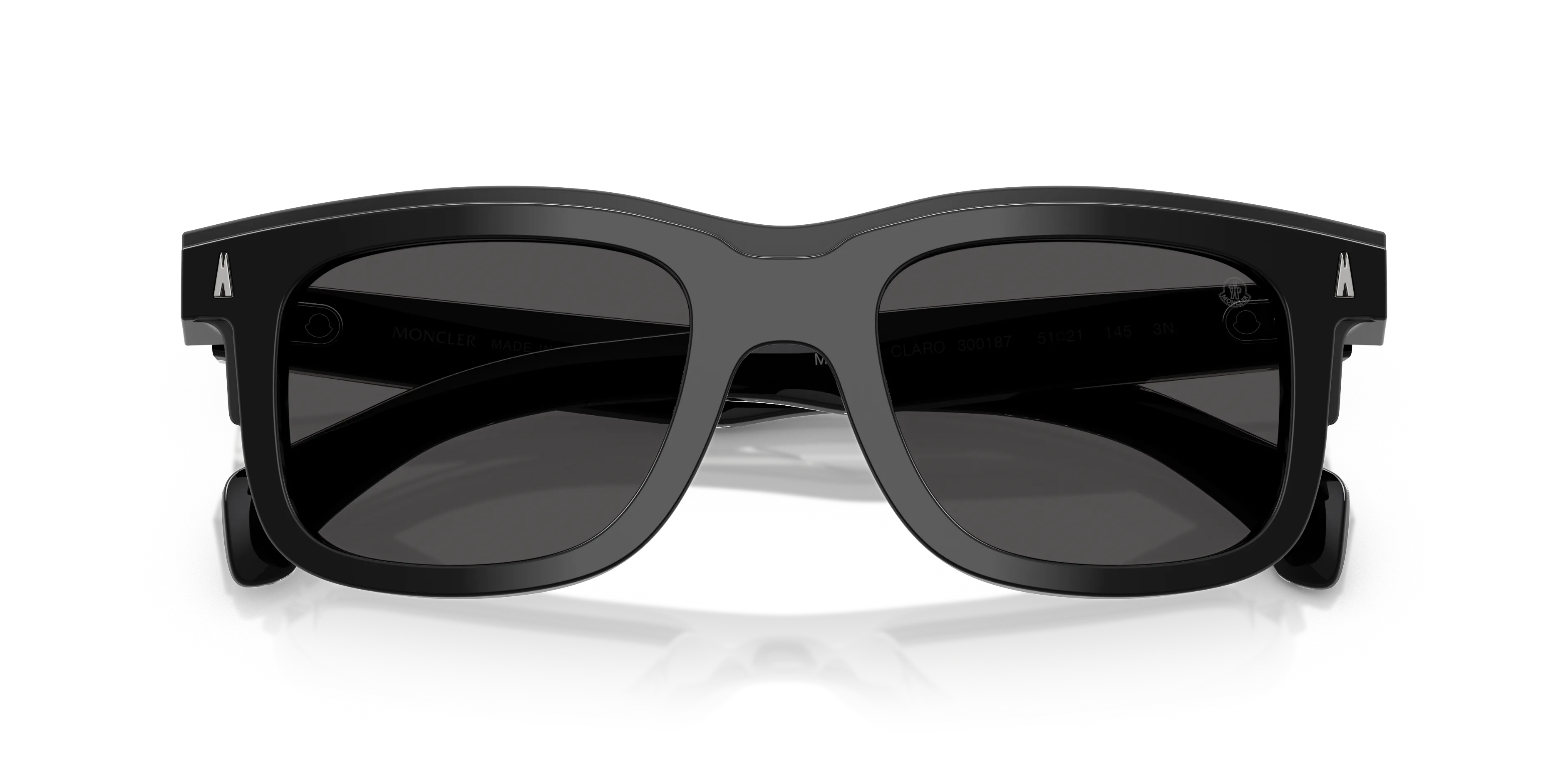 Moncler ME6004 CLARO 300187 Occhiali da sole Acetato Nero Grigio Squadrata Normale - immagine 2
