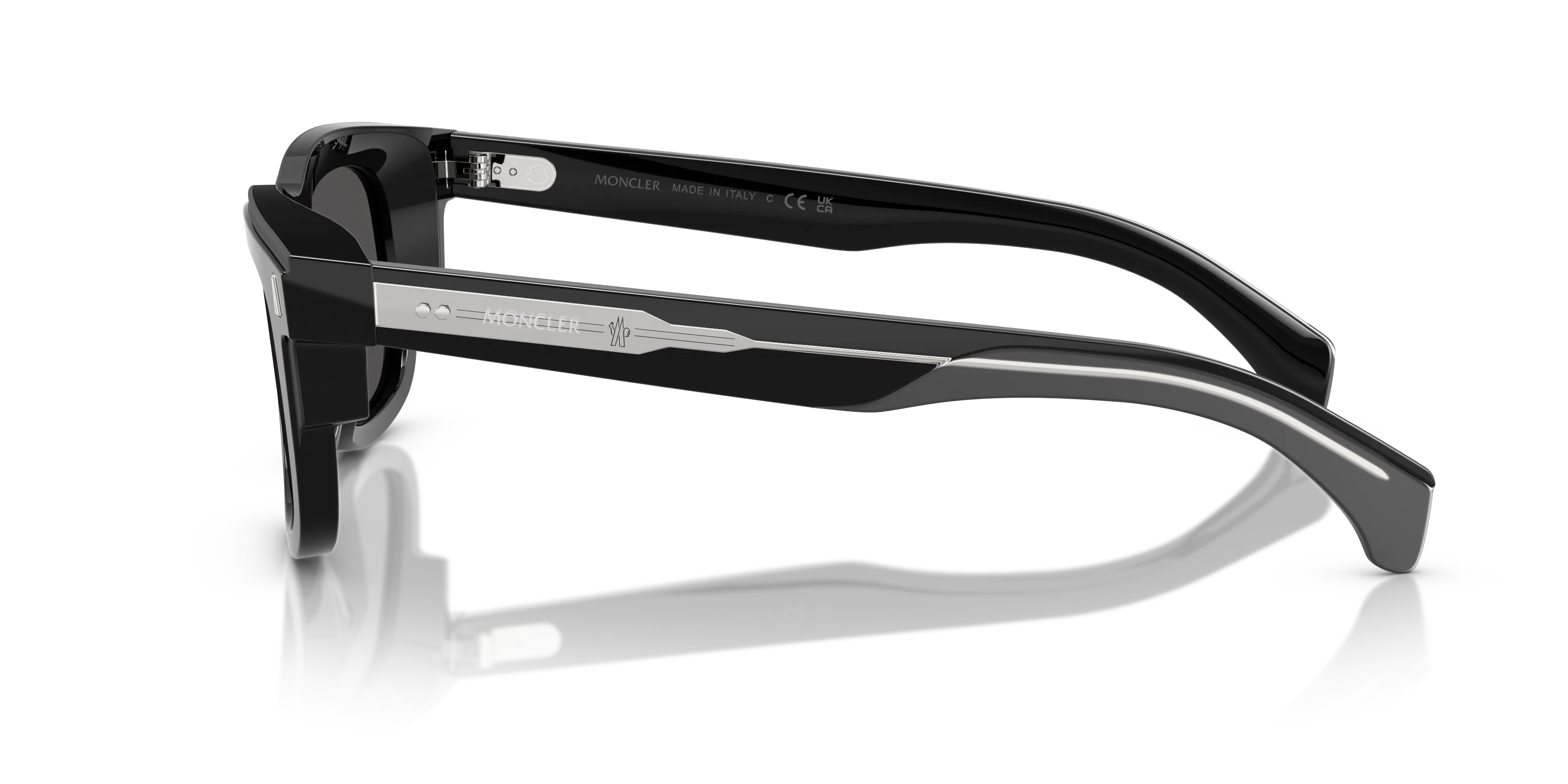 Moncler ME6004 CLARO 300187 Occhiali da sole Acetato Nero Grigio Squadrata Normale - immagine 4
