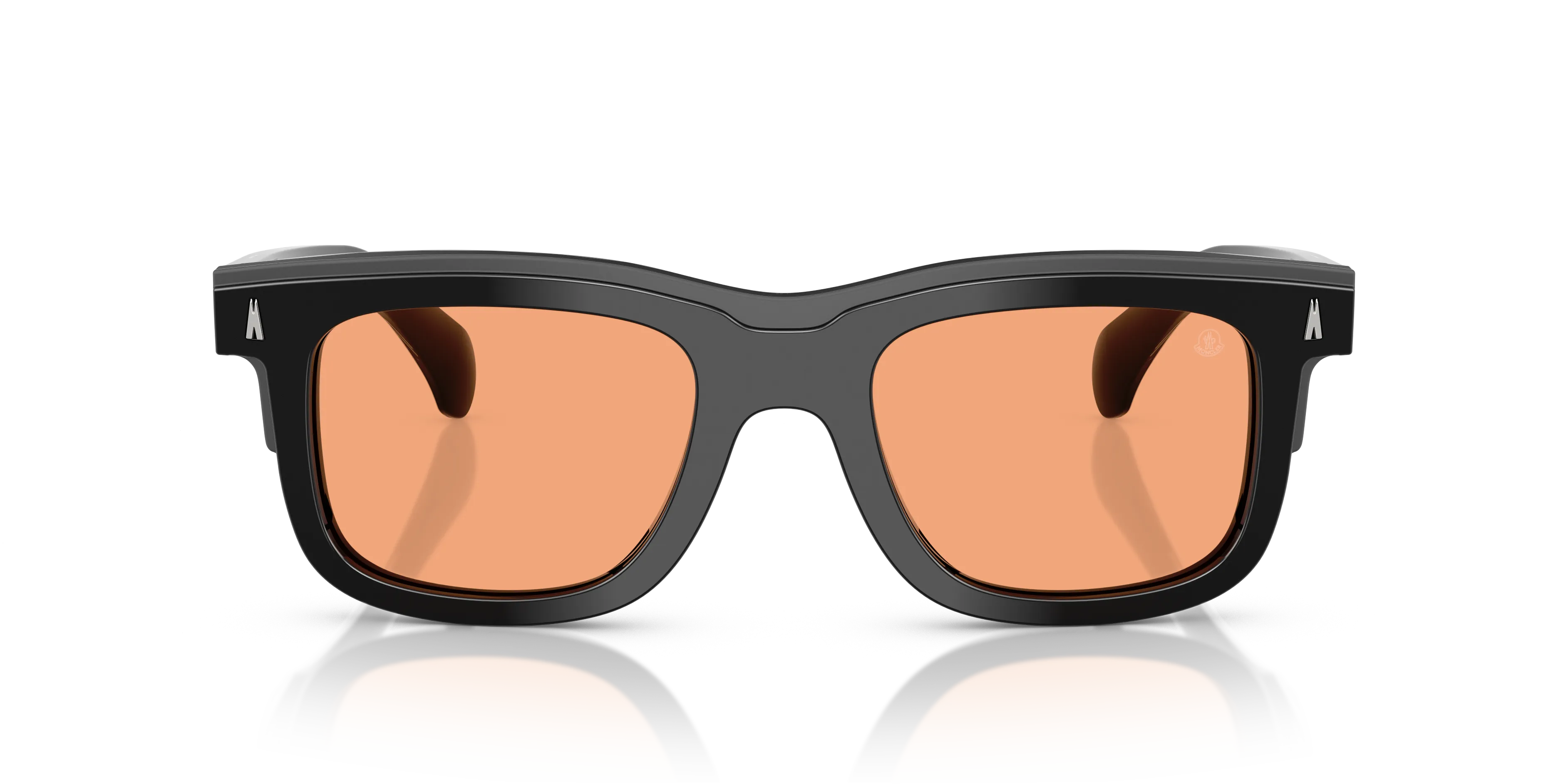 Moncler ME6004 CLARO 300174 Occhiali da sole Acetato Nero Arancione Squadrata Normale - immagine 3
