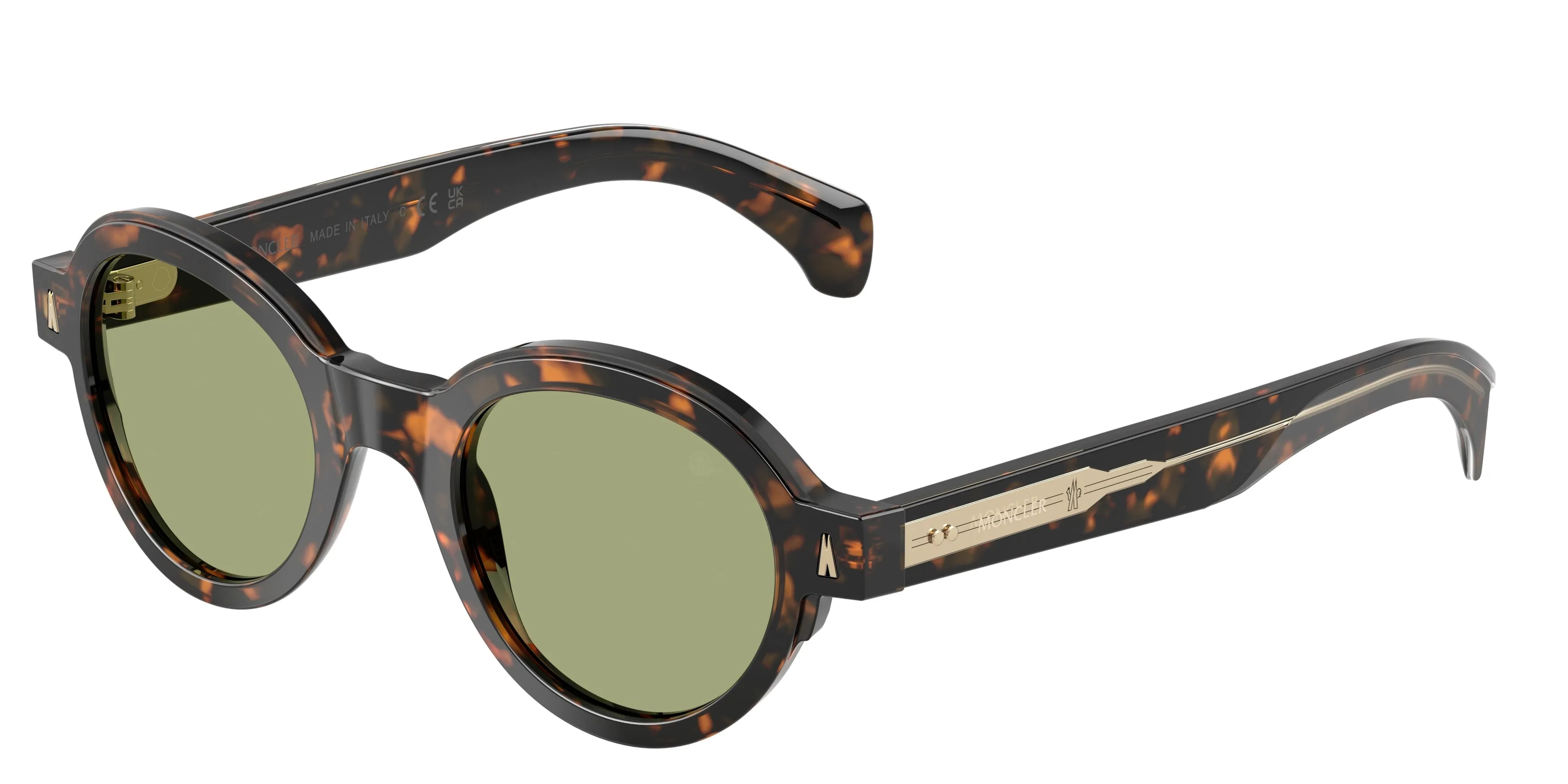 Moncler ME6003 RONDOSA 300682 Occhiali da sole Acetato Tartaruga Verde Rotonda Normale - immagine 1