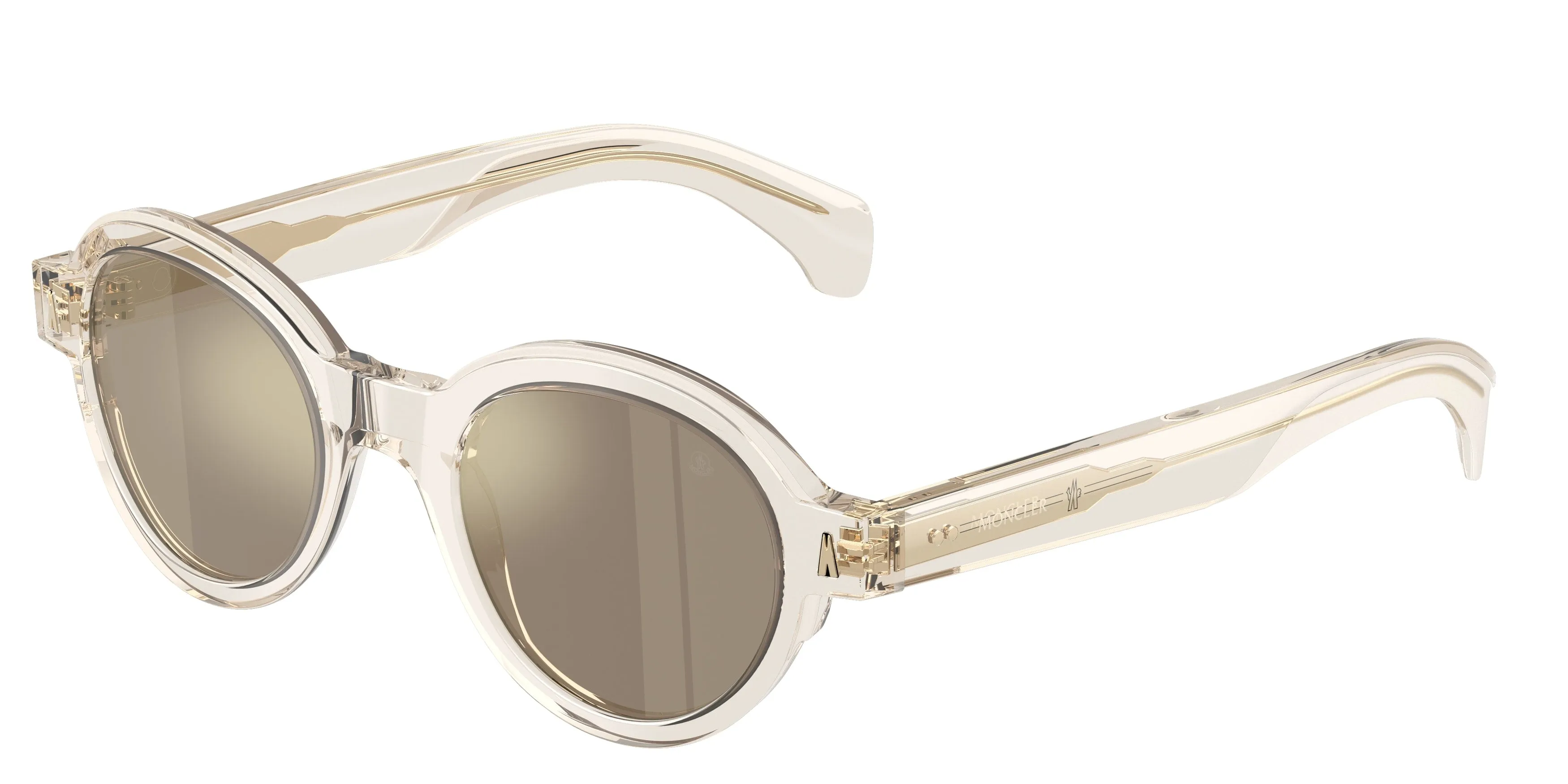 Moncler ME6003 RONDOSA 30035A Occhiali da sole Acetato Bianco Marrone Rotonda Specchiate - immagine 1